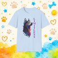 Limitless | Colorful Siberian Husky Graphic T-Shirt | Husky Personality Art Tee for Dog Lovers