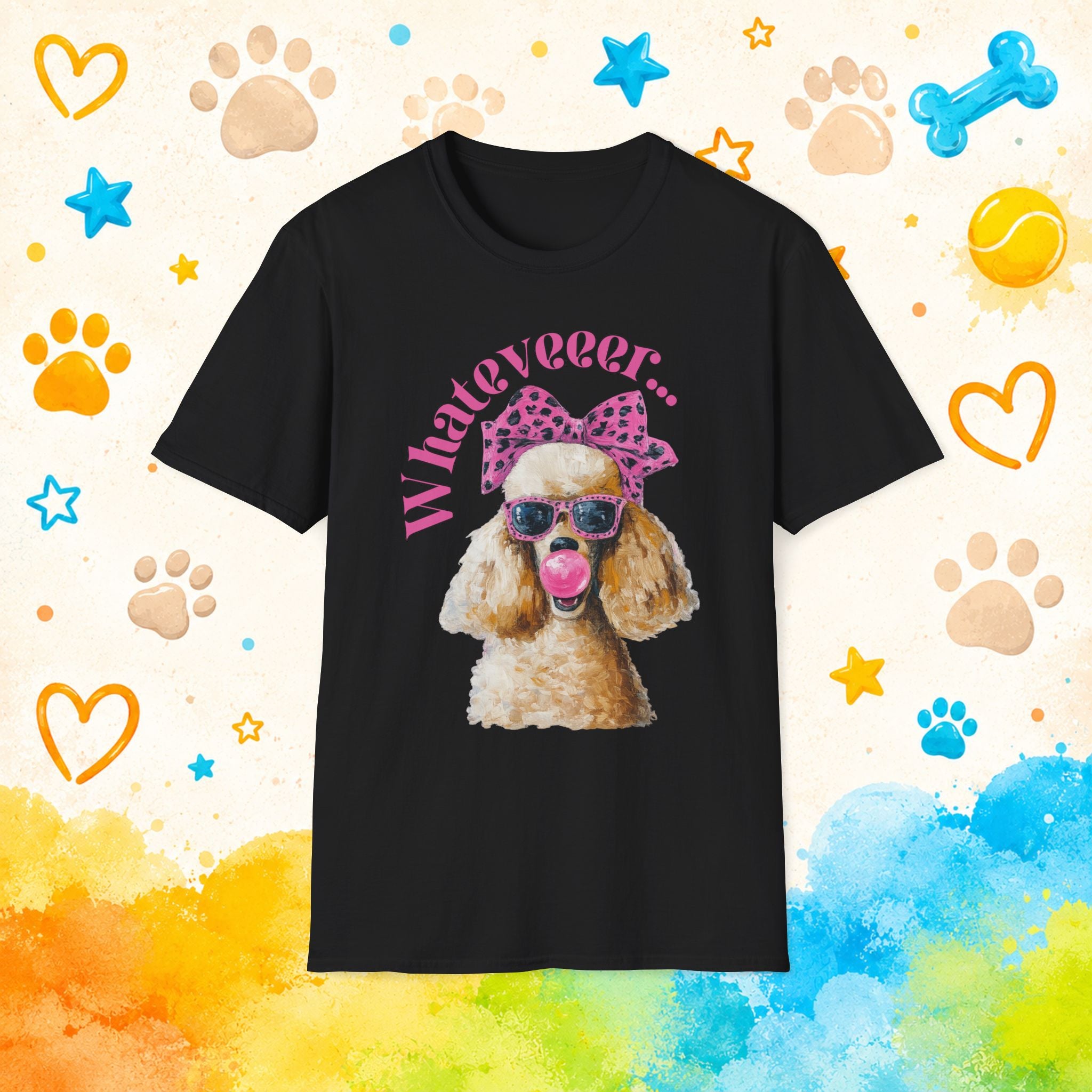Poodle "Whatever" Sassy Bubblegum T-shirt