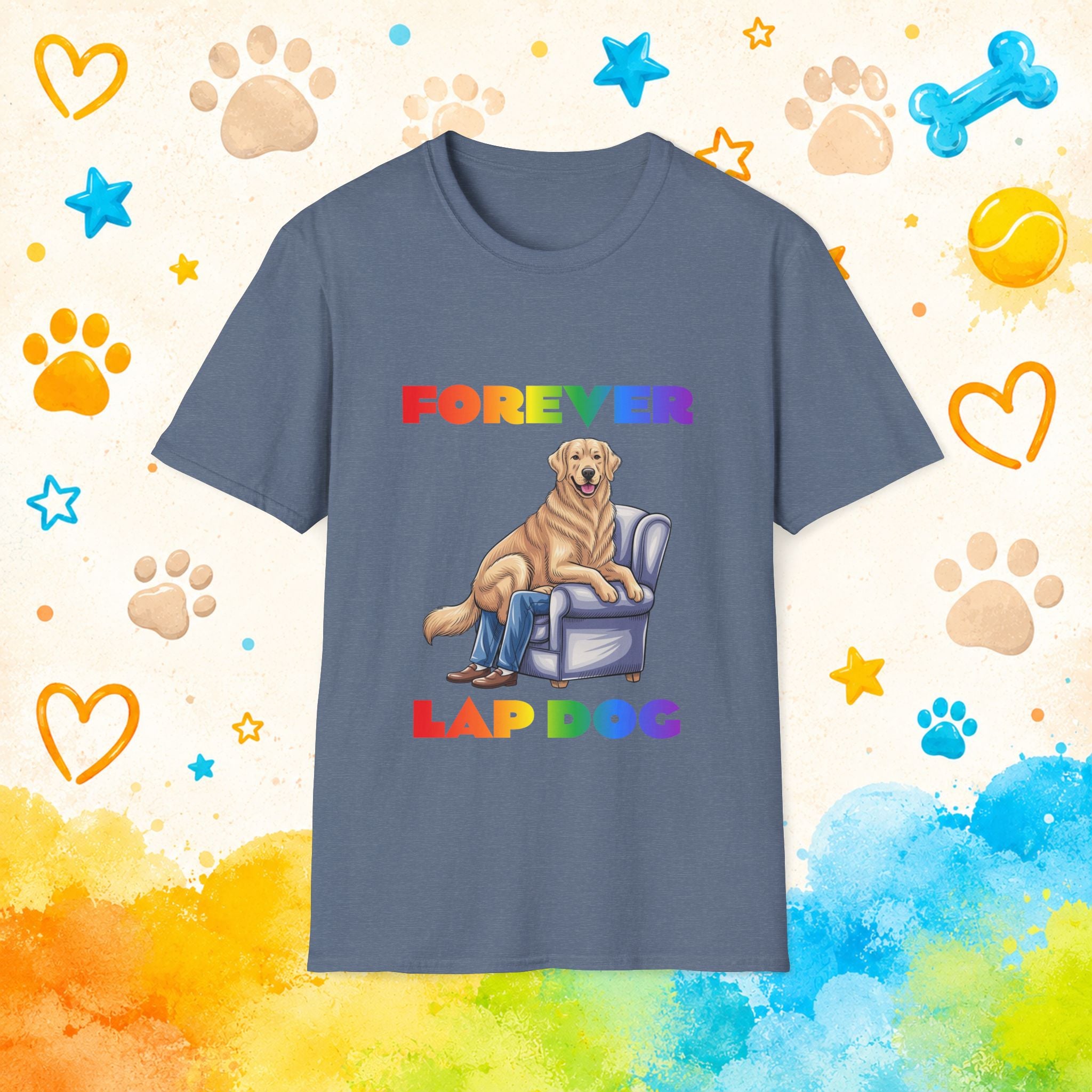 Golden Retriever "Forever Lap Dog" Funny T-Shirt