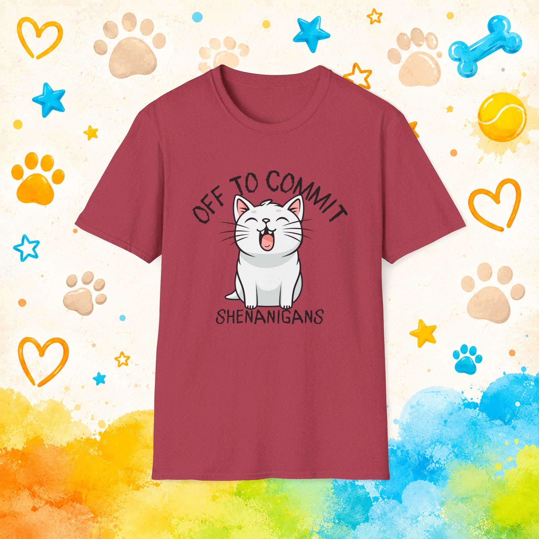 Off to Commit Shenanigans Cat T-Shirt