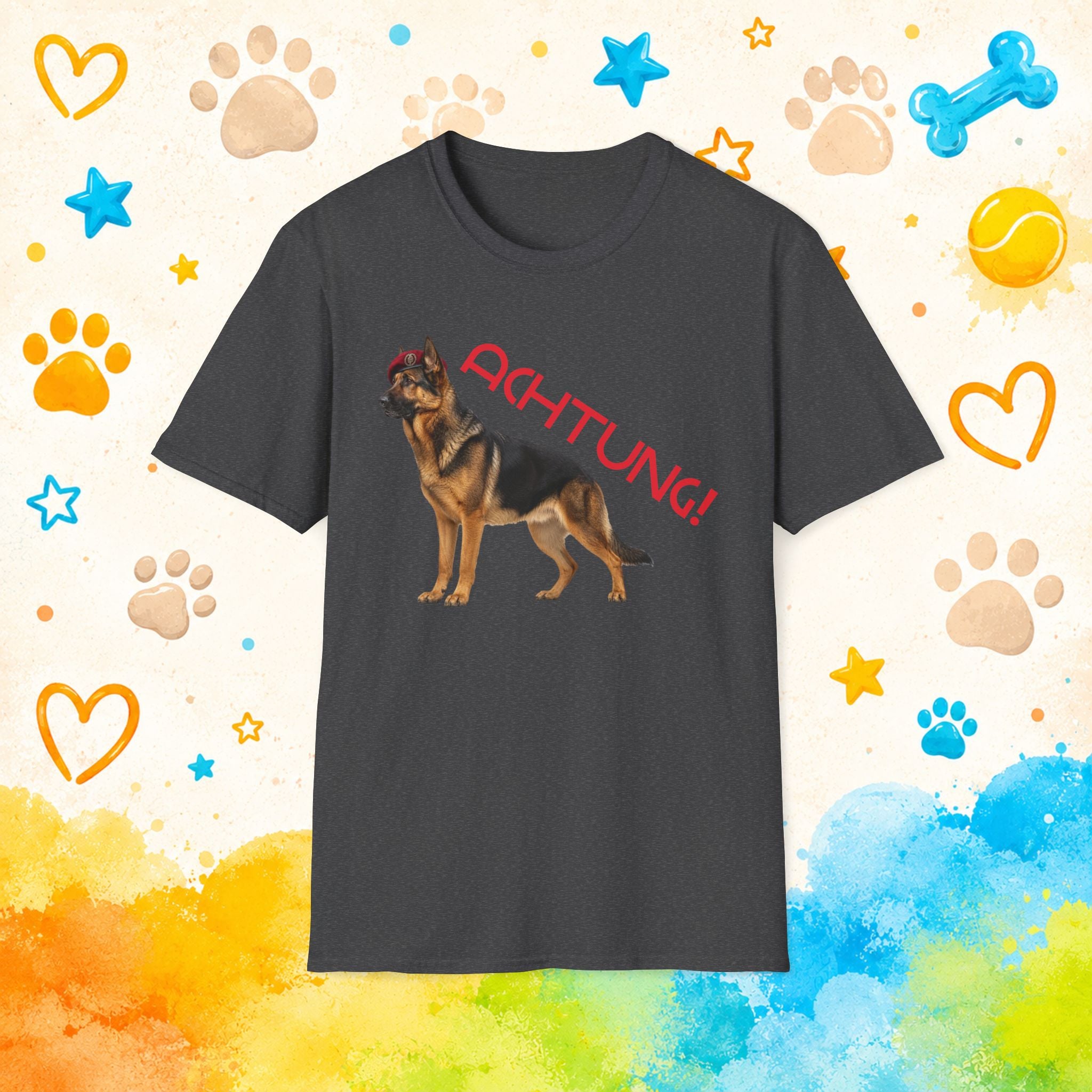 German Shepherd Achtung! T-Shirt — Police K9 Guard Dog Tee