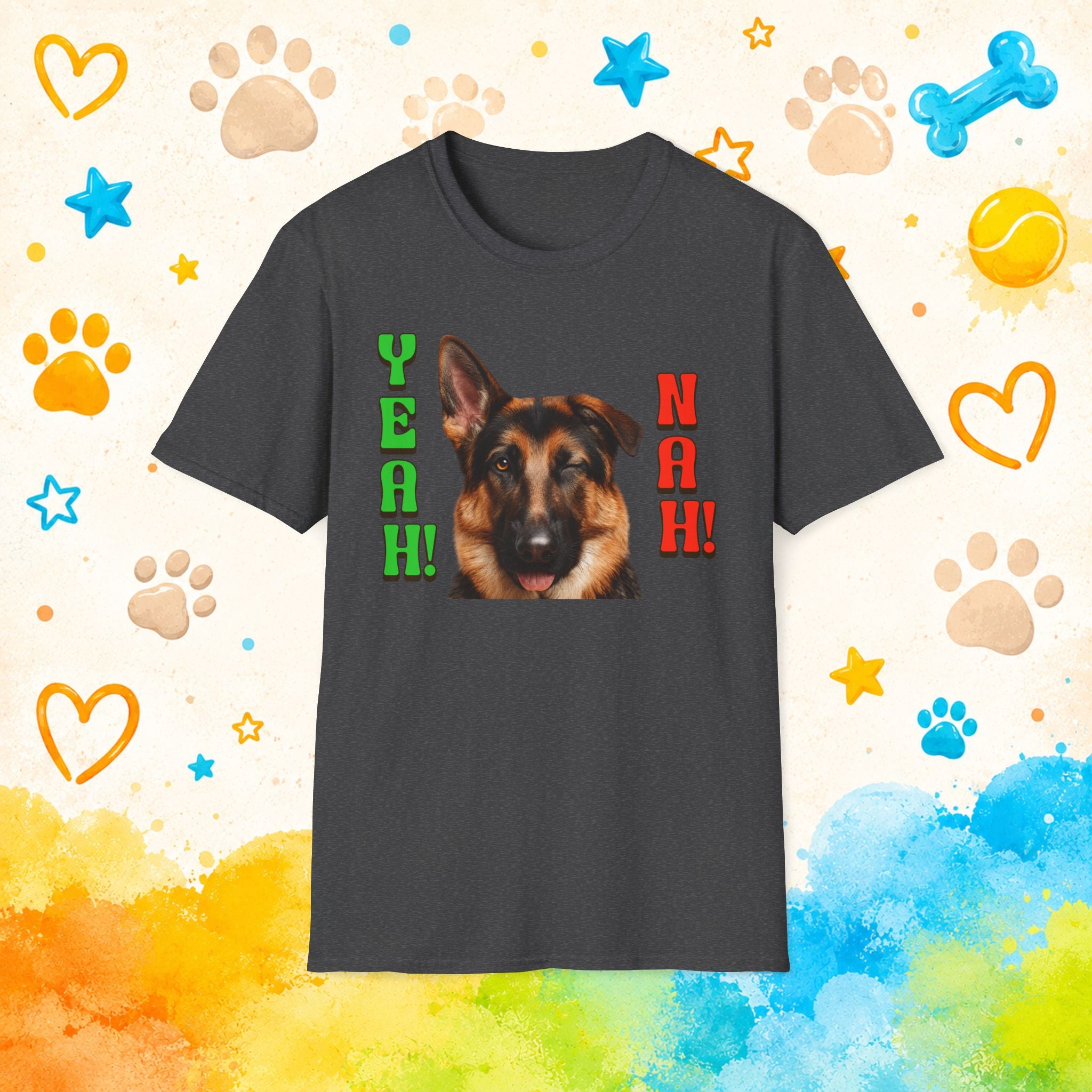 German Shepherd 'Yeah! Nah' Graphic T-Shirt