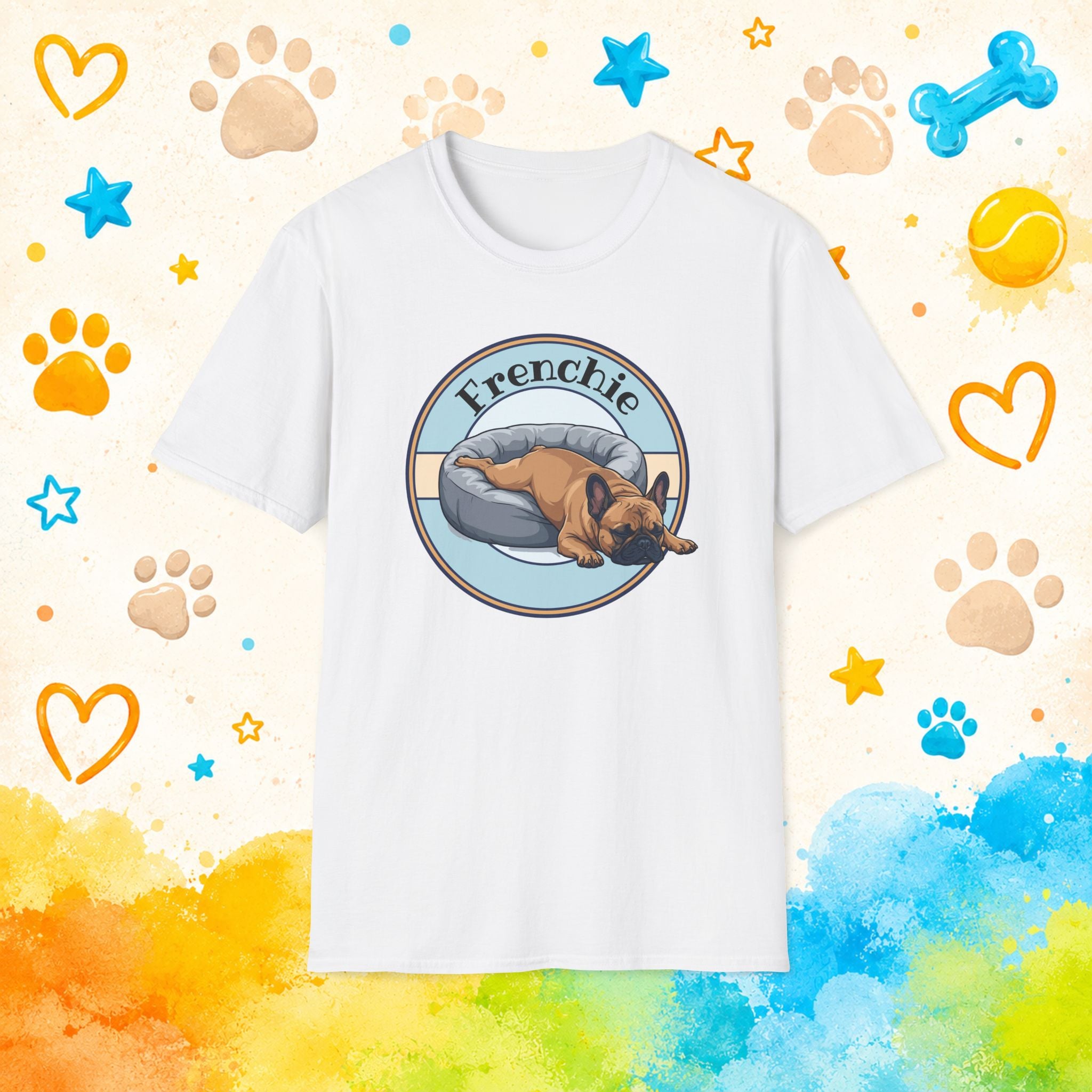 Funny Sleeping French Bulldog T-Shirt | Cute Lazy Frenchie Dog Shirt | Cozy French Bulldog Lover Tee