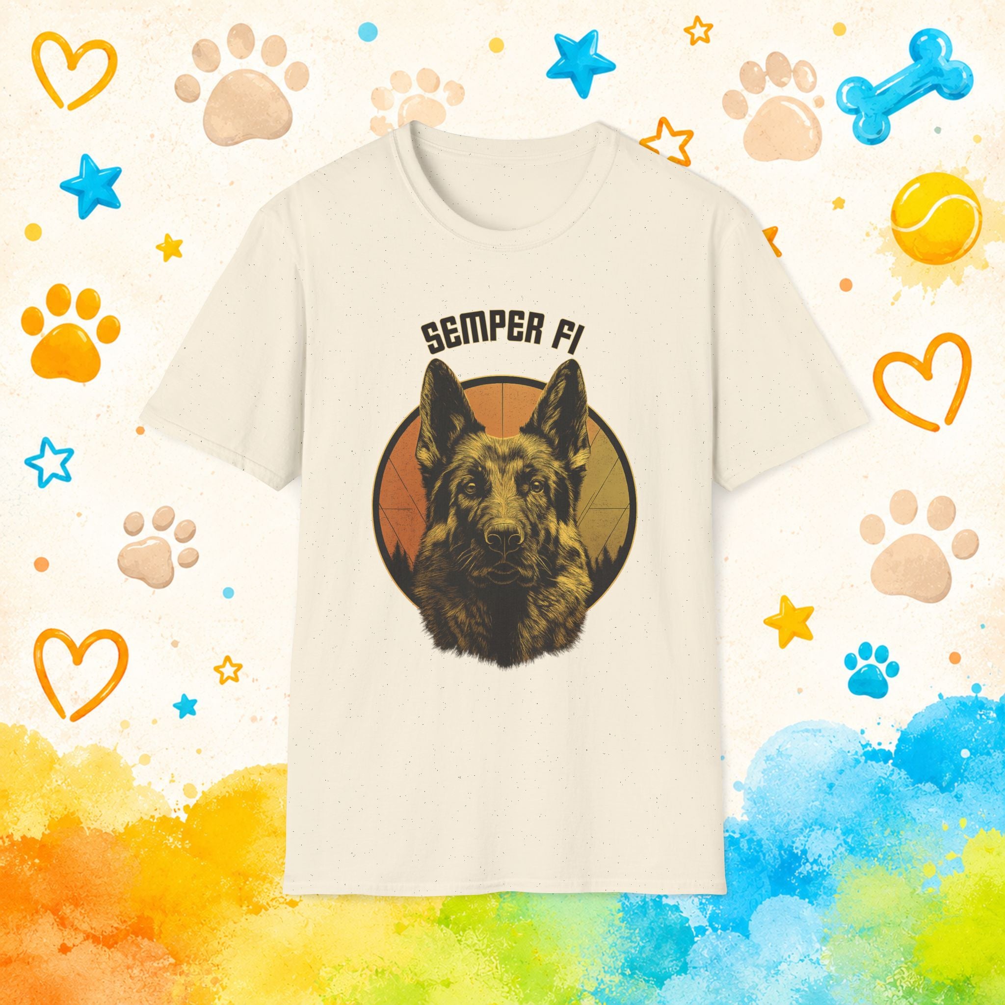 German Shepherd Semper Fi T-Shirt — Military K9 Tribute Tee