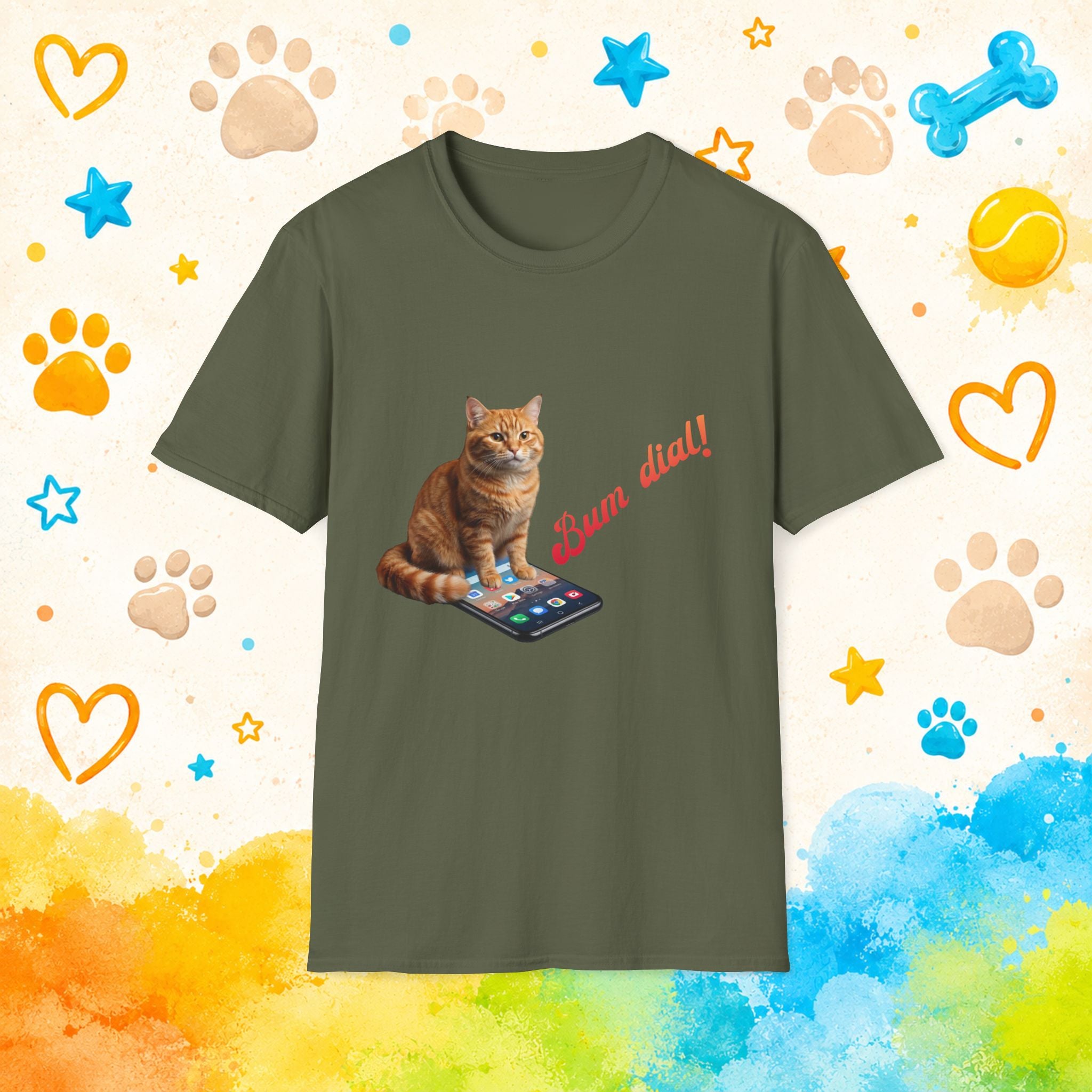 Cat “Bum dial!” Funny T-shirt