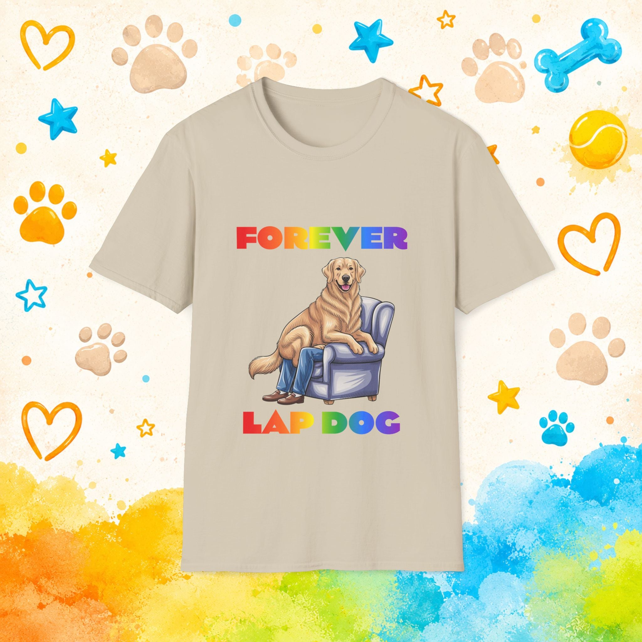 Golden Retriever "Forever Lap Dog" Funny T-Shirt