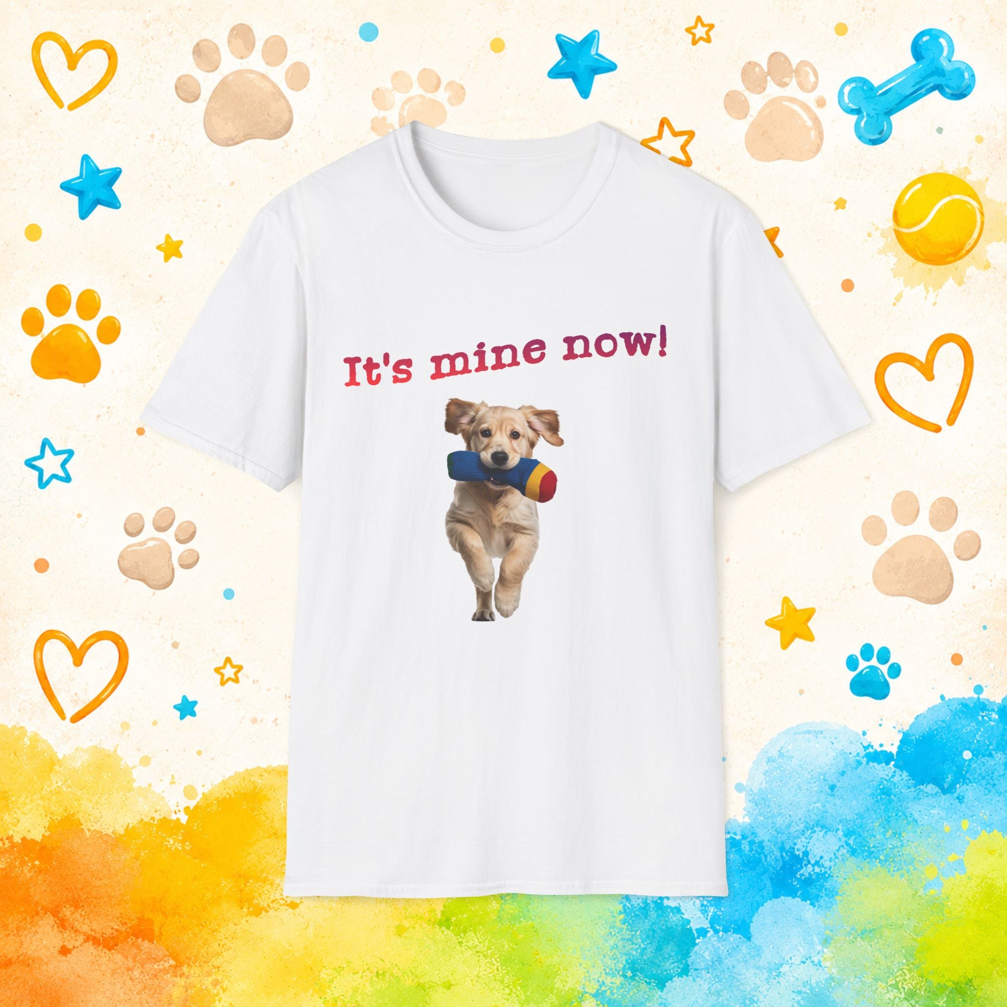 Golden Retriever "It's Mine Now!" Puppy Throwing Toy T-Shirt