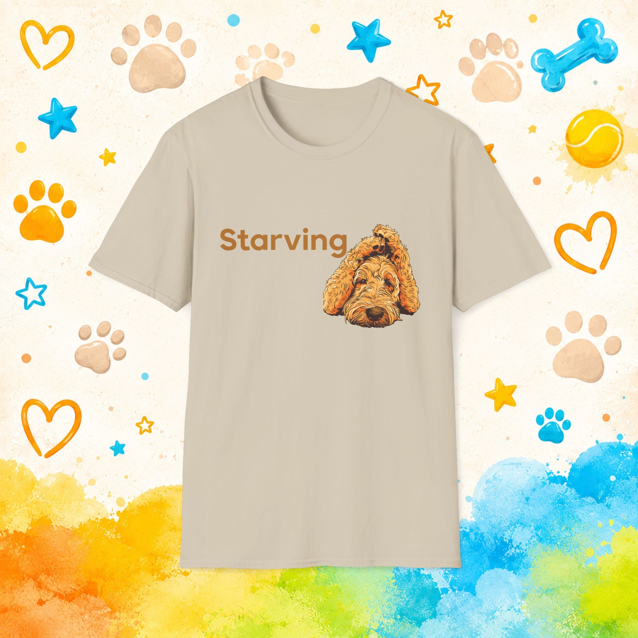 Goldendoodle Starving Funny T-Shirt