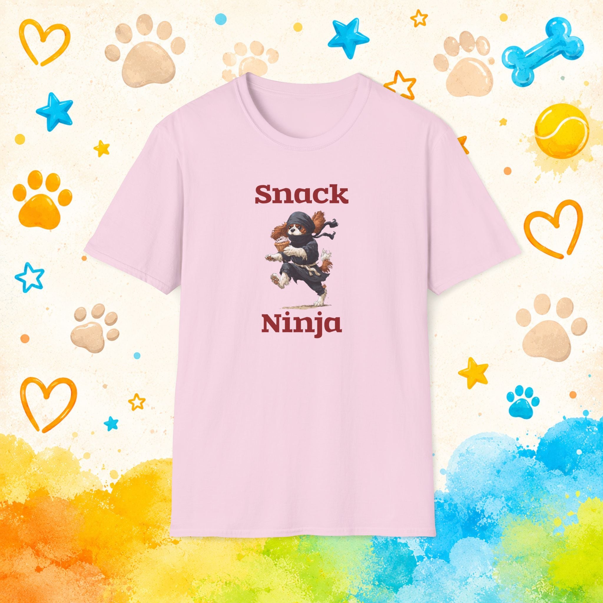 Snack Ninja Cavalier King Charles Spaniel Funny Dog T-Shirt