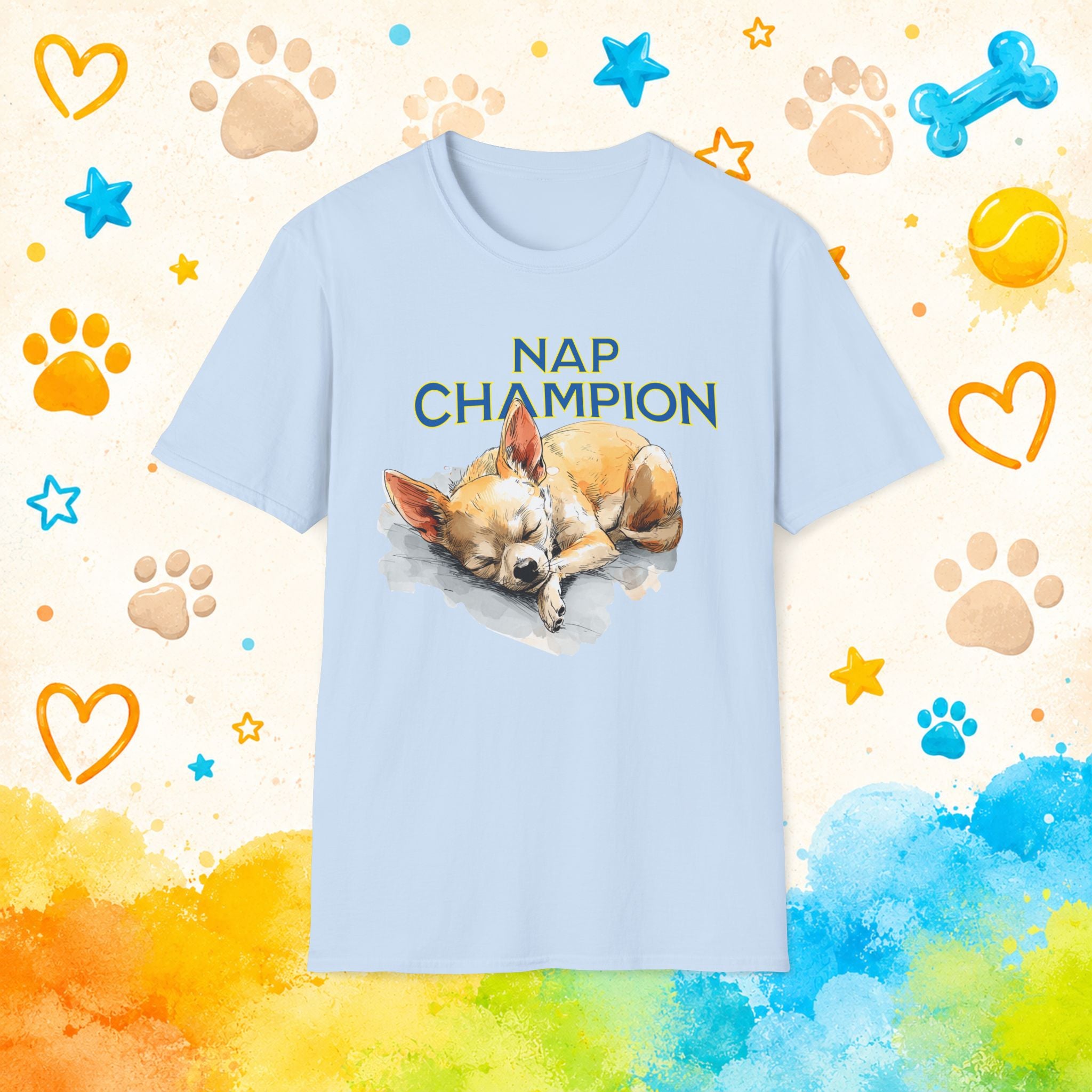 Nap Champion Funny Chihuahua T-Shirt – Sleepy Dog Lover Humor Tee