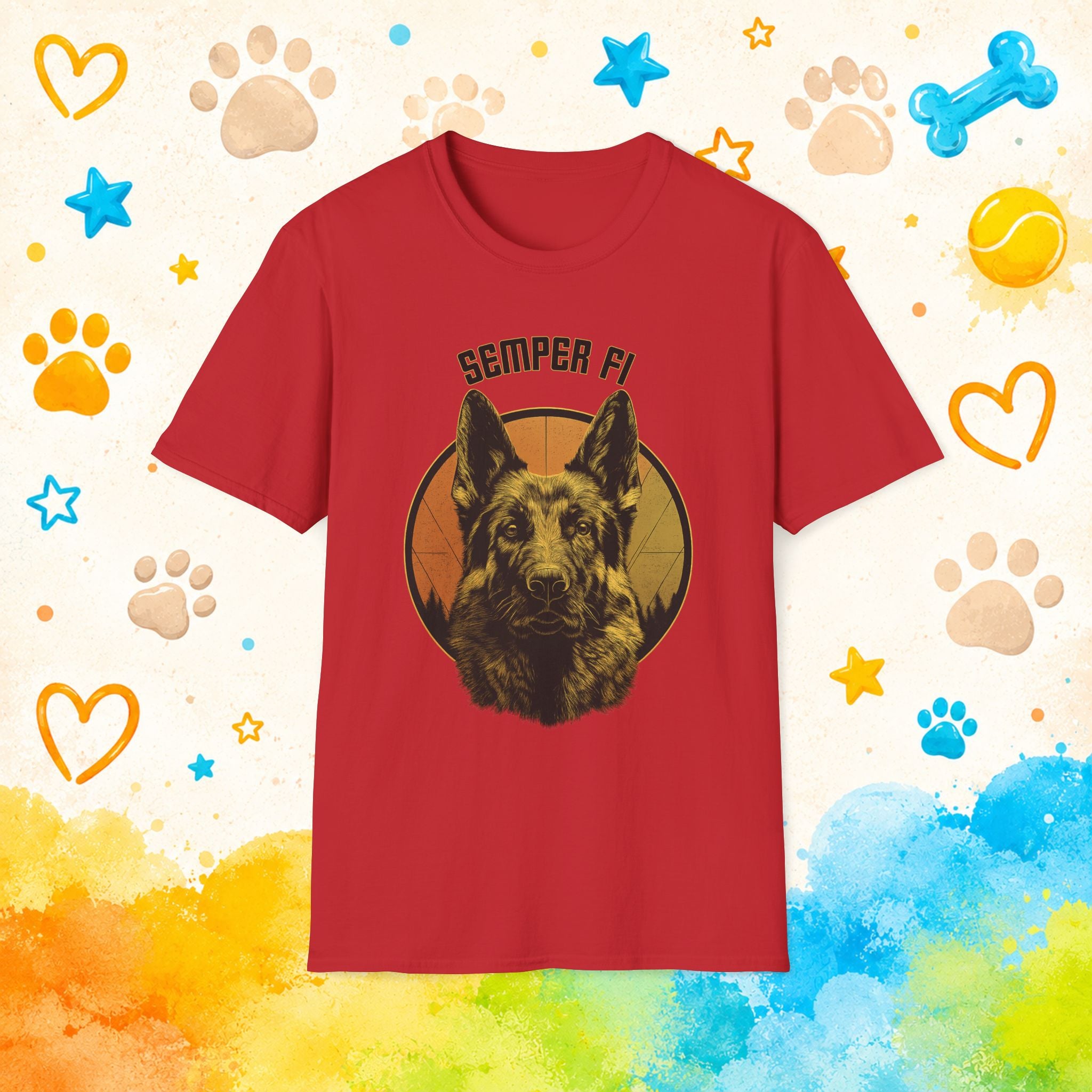 German Shepherd Semper Fi T-Shirt — Military K9 Tribute Tee