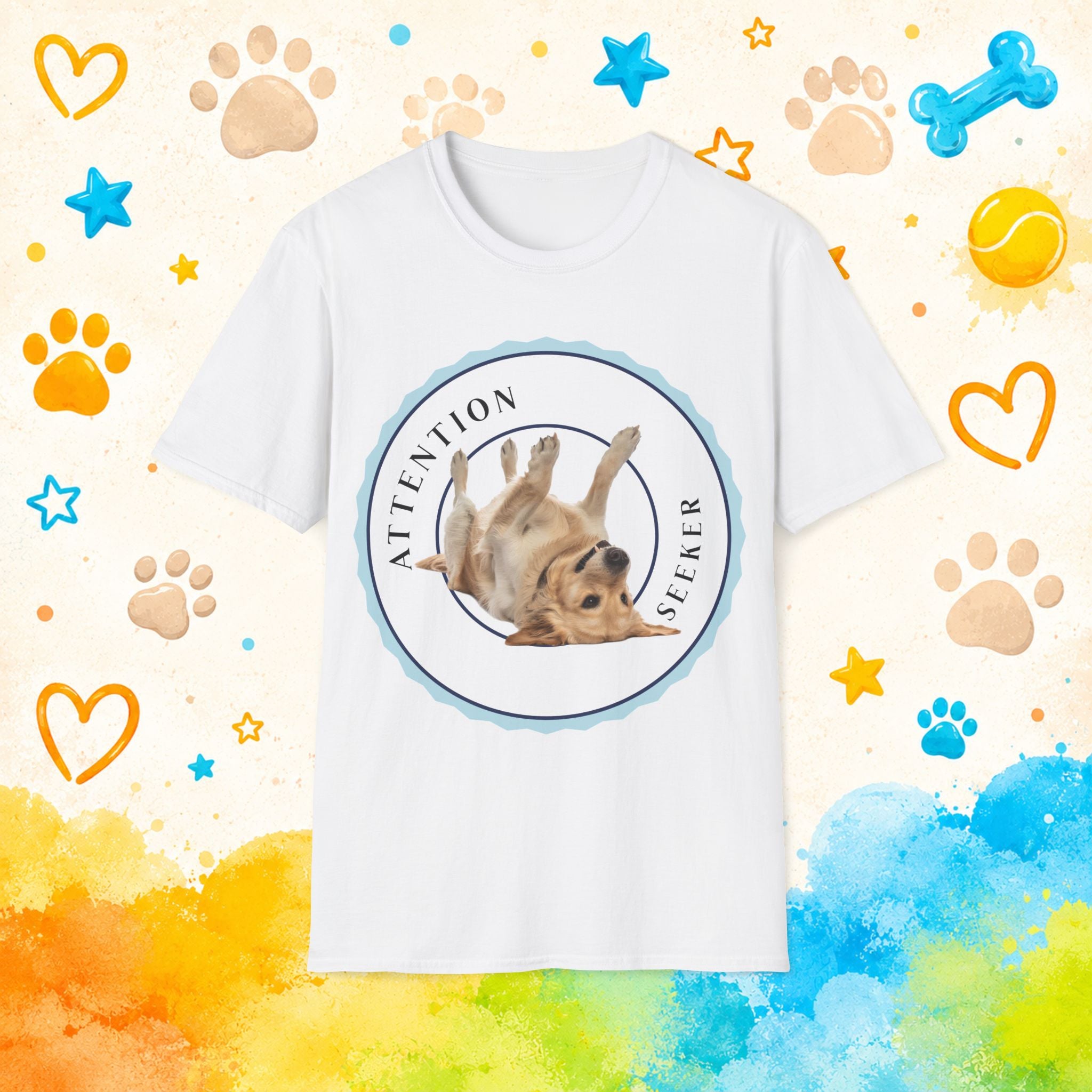 Golden Retriever "Attention Seeker" Honour Badge T-Shirt