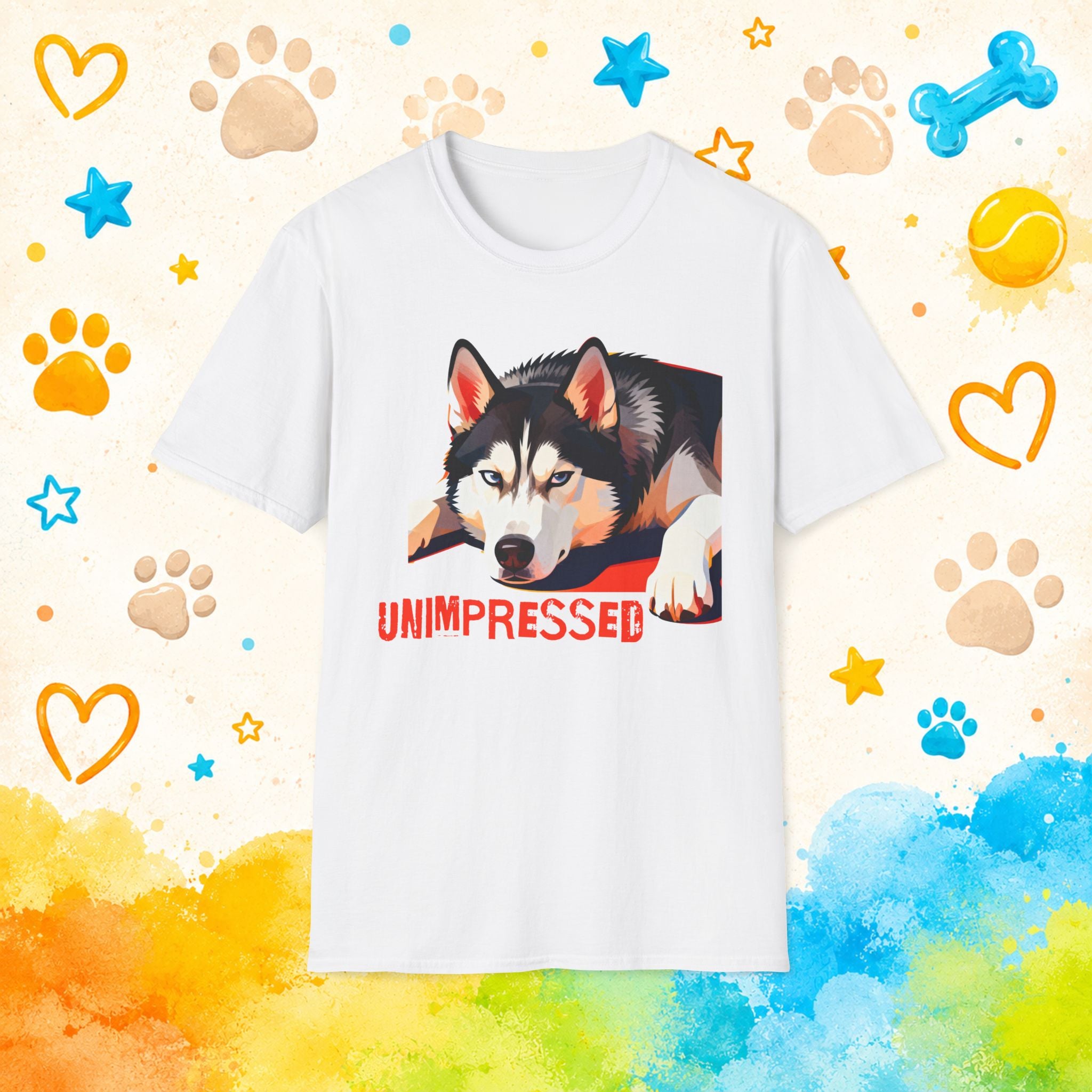 Unimpressed | Funny Siberian Husky T-Shirt | Judgmental Husky Graphic Tee for Dog Lovers