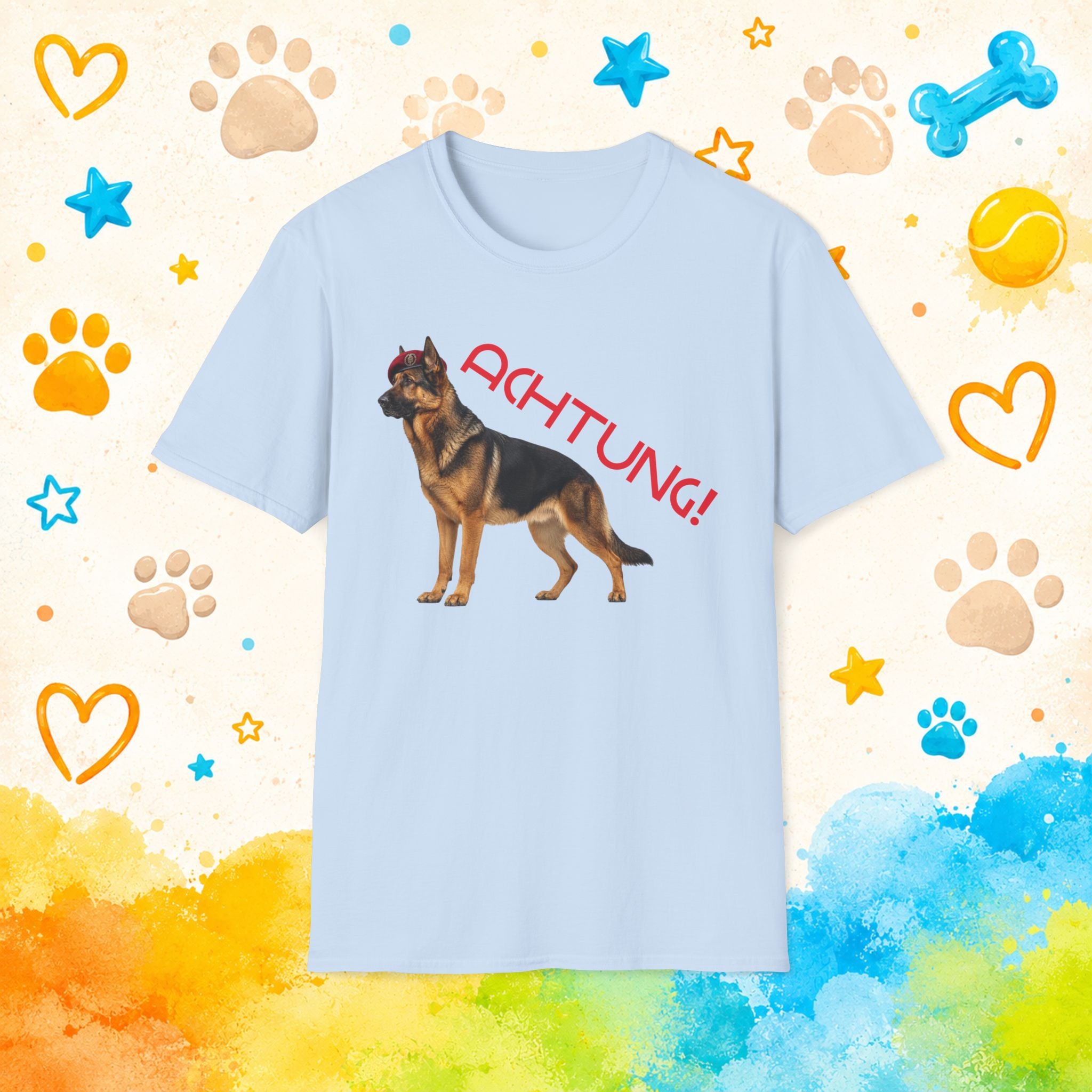 German Shepherd Achtung! T-Shirt — Police K9 Guard Dog Tee