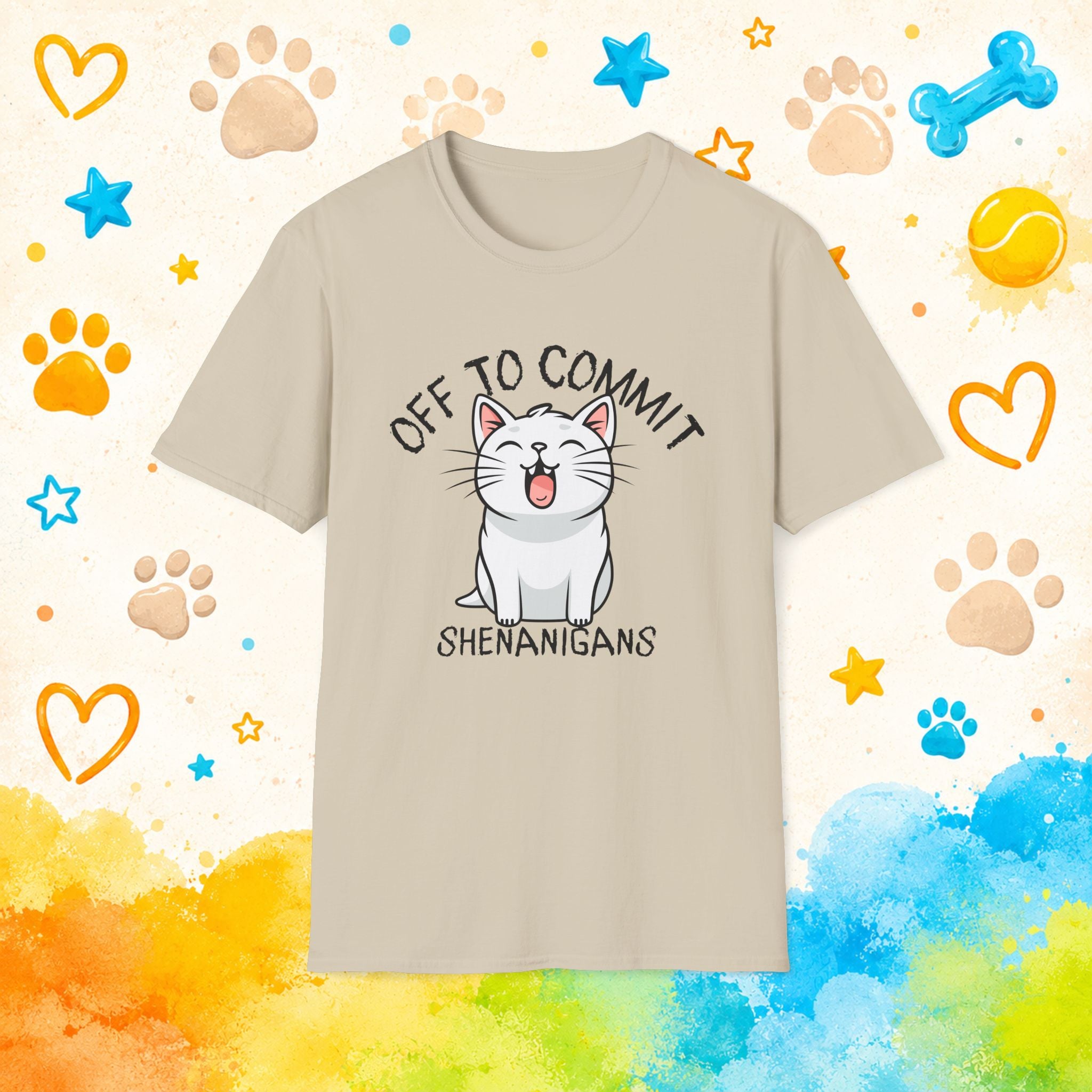 Off to Commit Shenanigans Cat T-Shirt