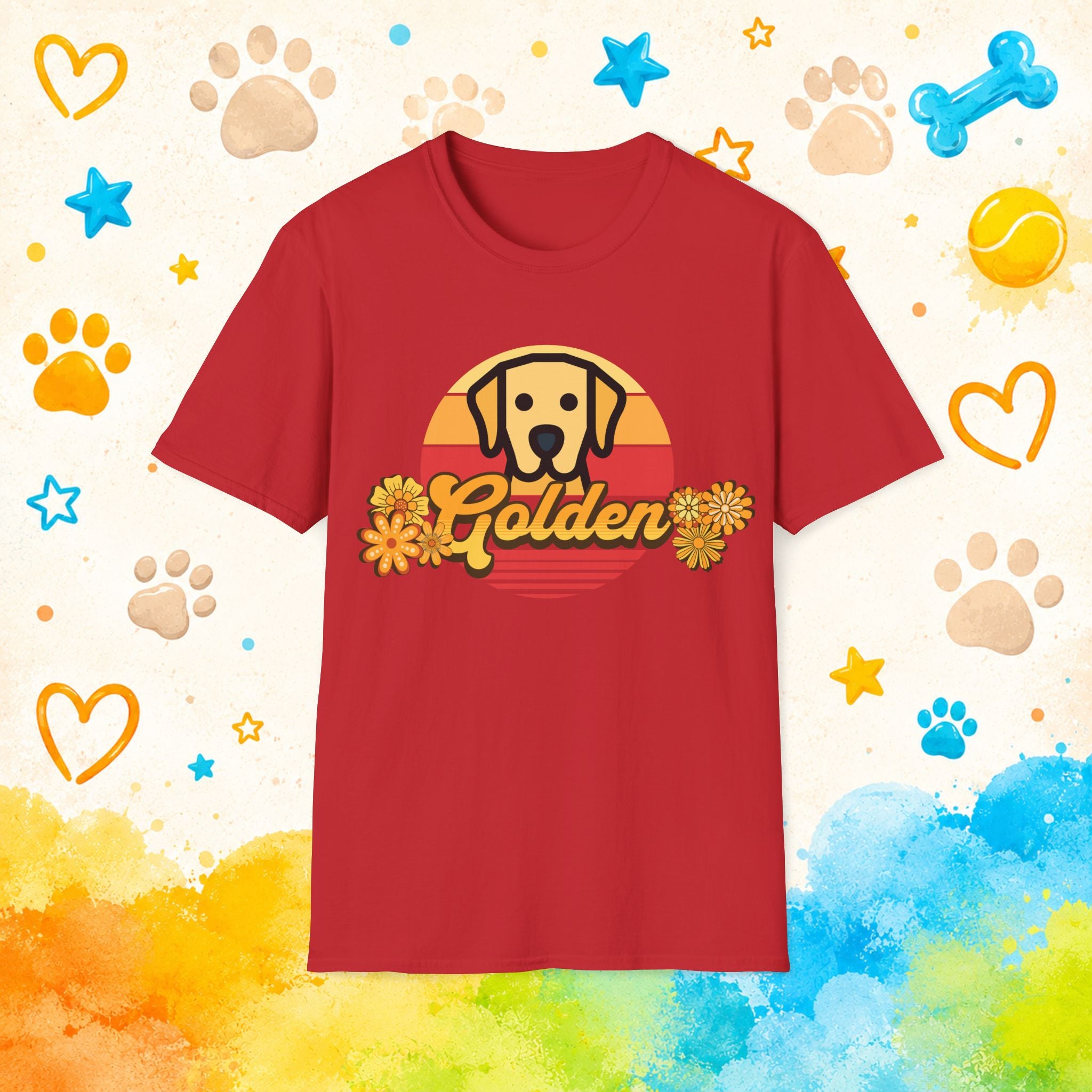 Golden Retriever Vintage Sunset T-Shirt
