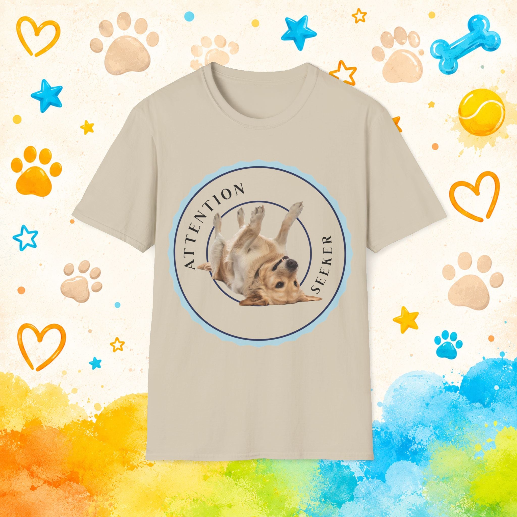 Golden Retriever "Attention Seeker" Honour Badge T-Shirt