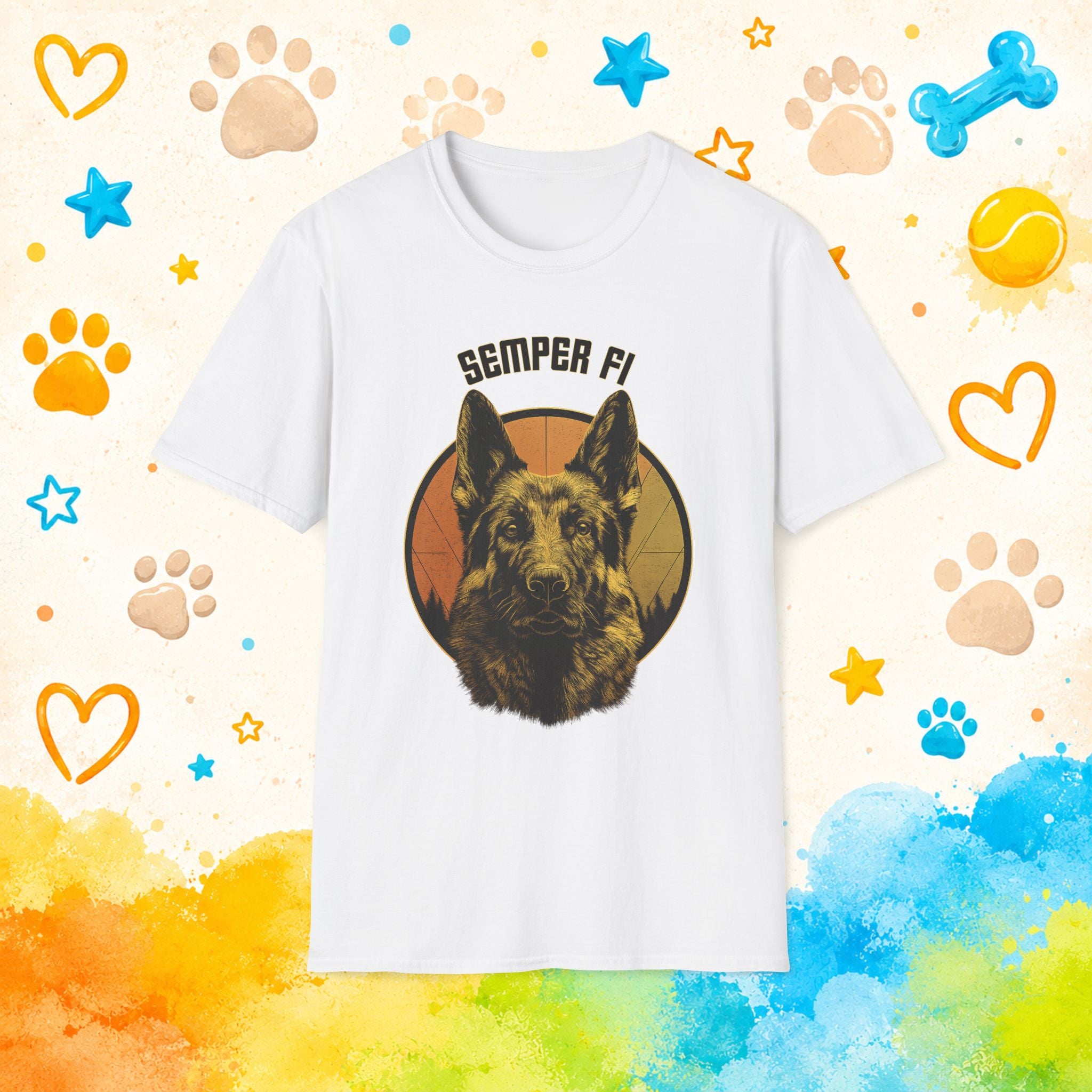 German Shepherd Semper Fi T-Shirt — Military K9 Tribute Tee
