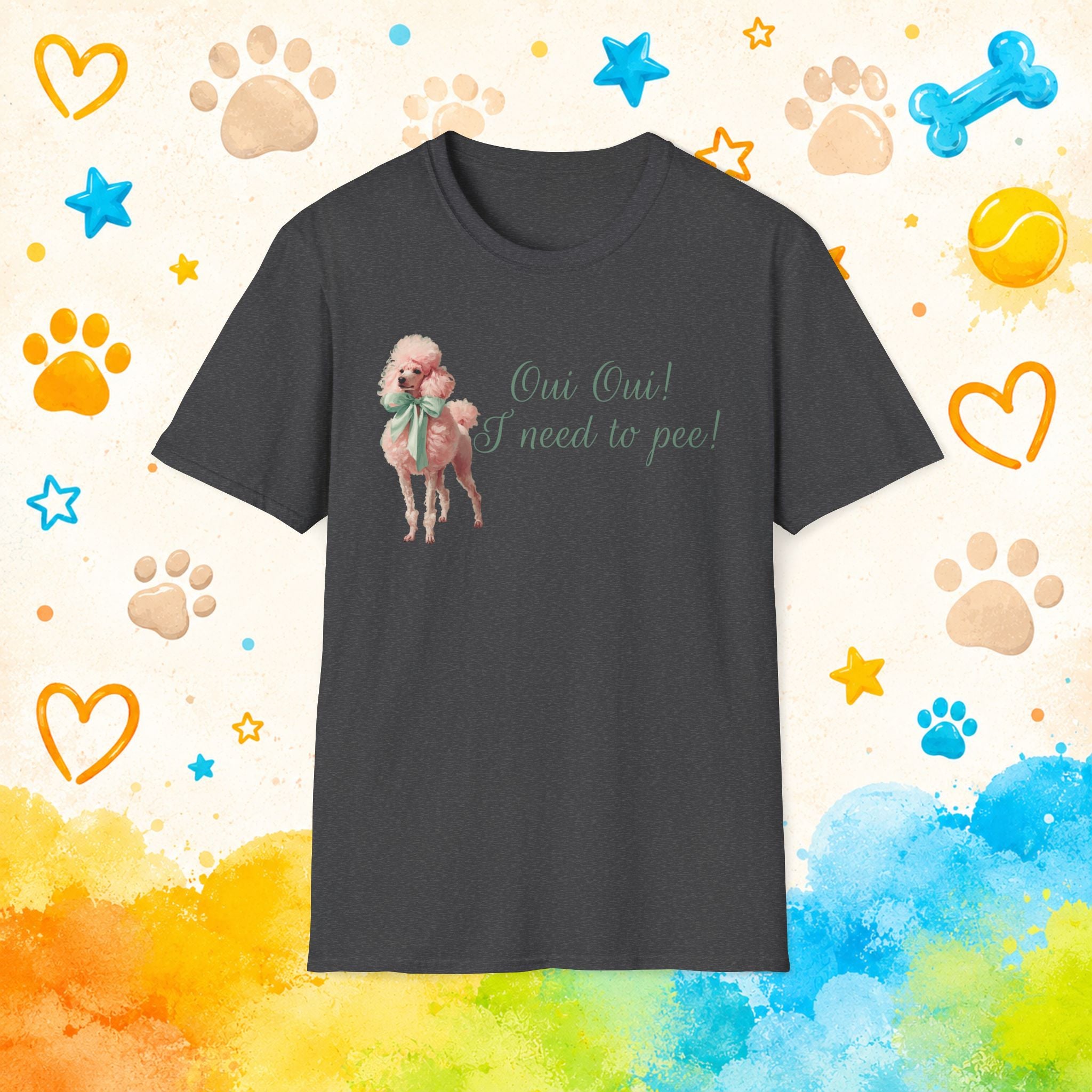 Poodle "Oui Oui! I Need to Pee!" Funny T-shirt