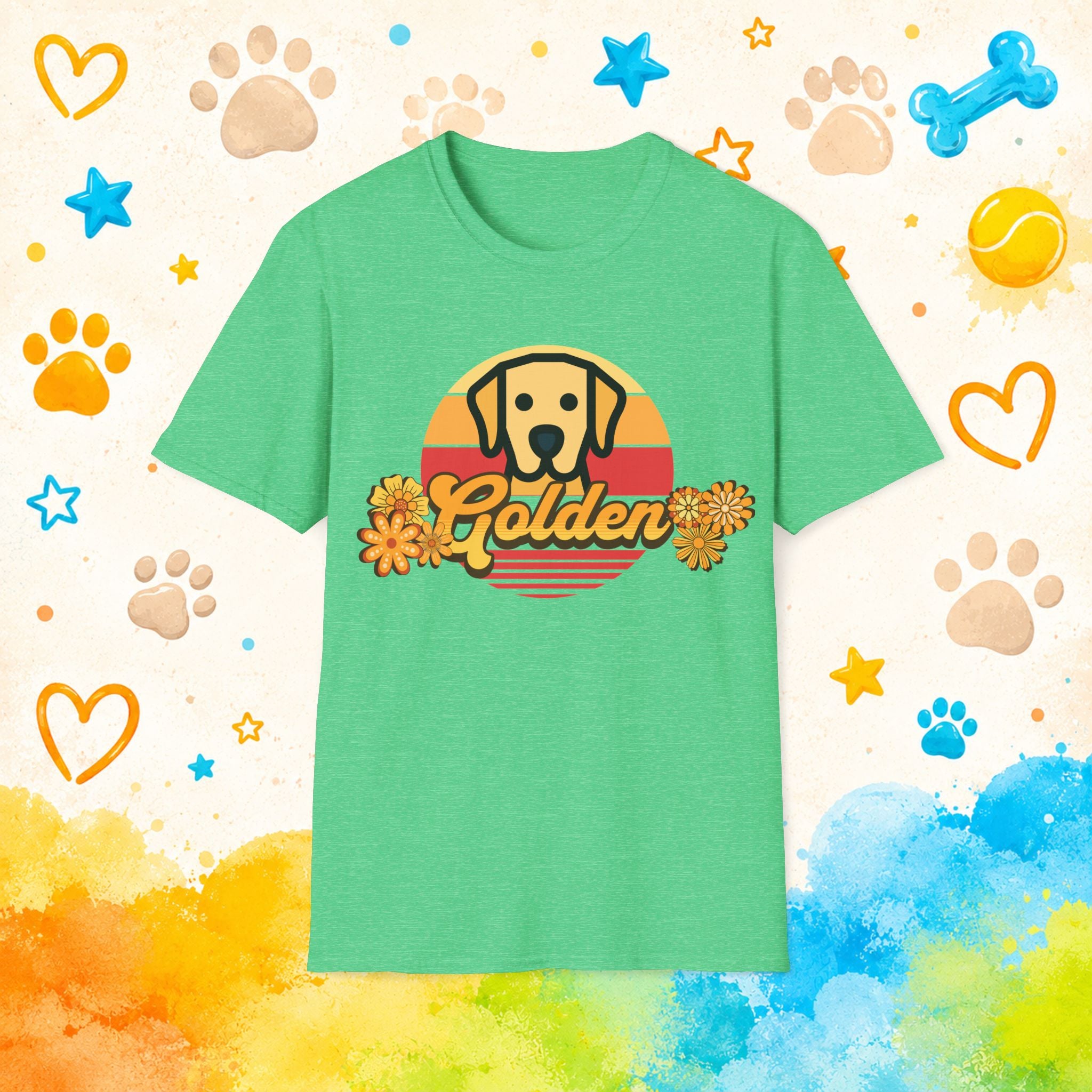 Golden Retriever Vintage Sunset T-Shirt