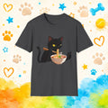 Cat Eating Ramen Noodles T-shirt