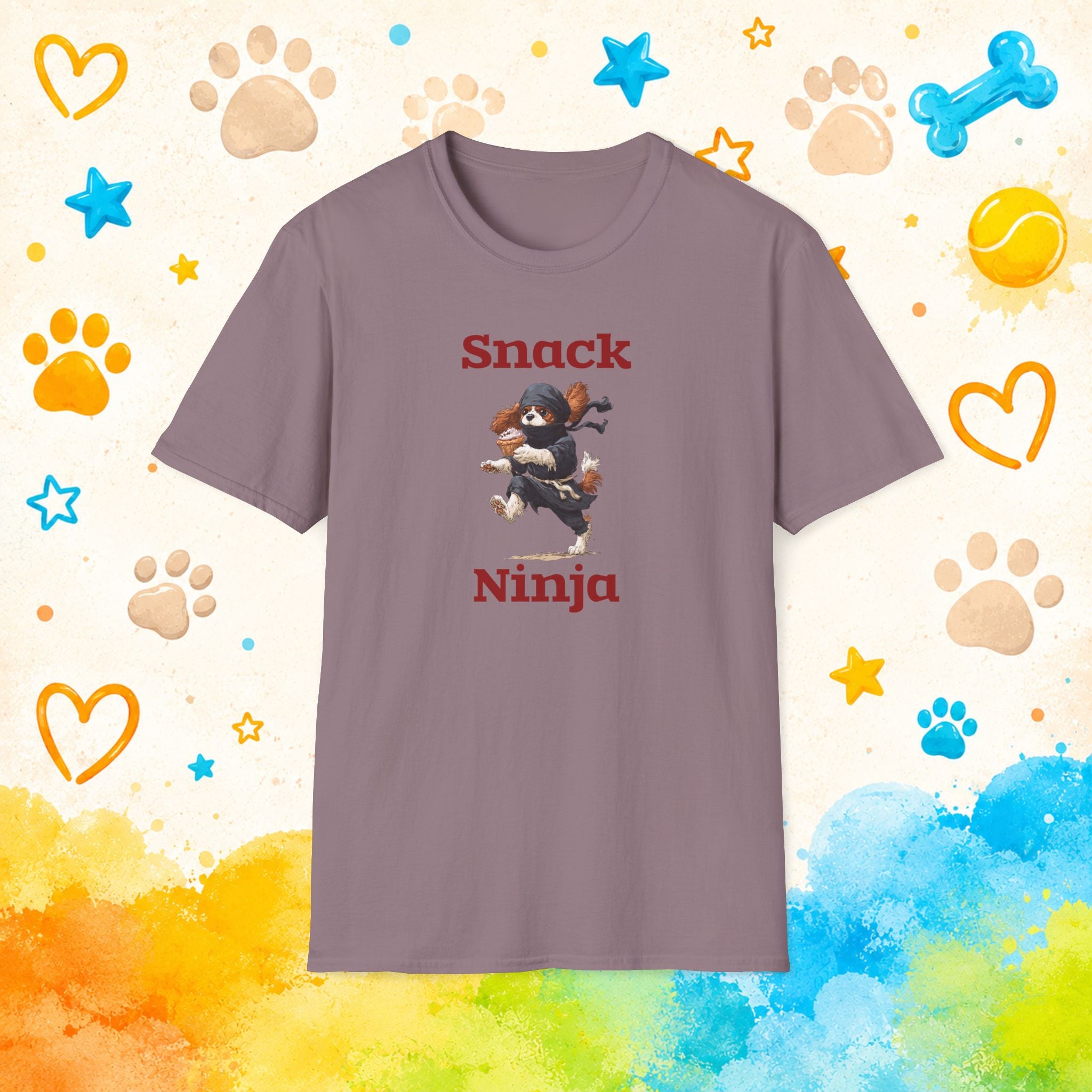 Snack Ninja Cavalier King Charles Spaniel Funny Dog T-Shirt