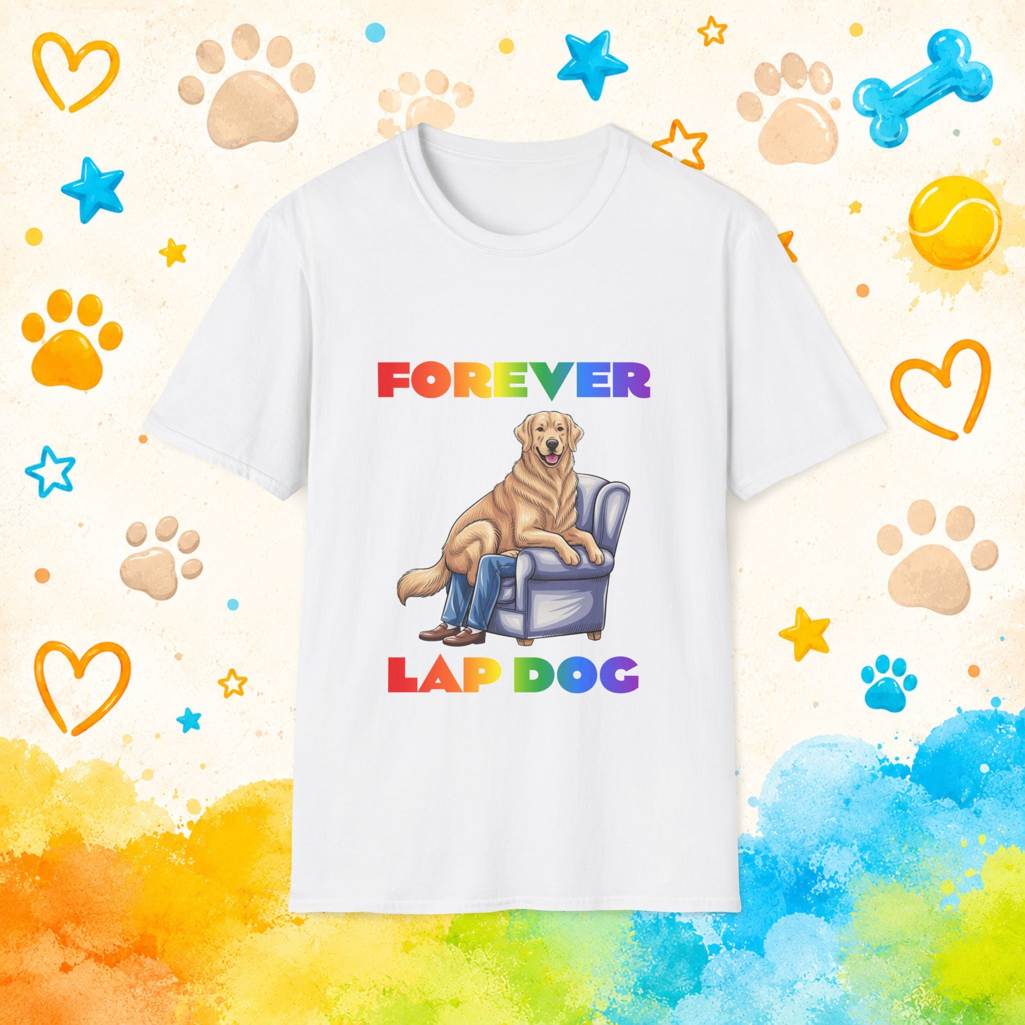 Golden Retriever "Forever Lap Dog" Funny T-Shirt