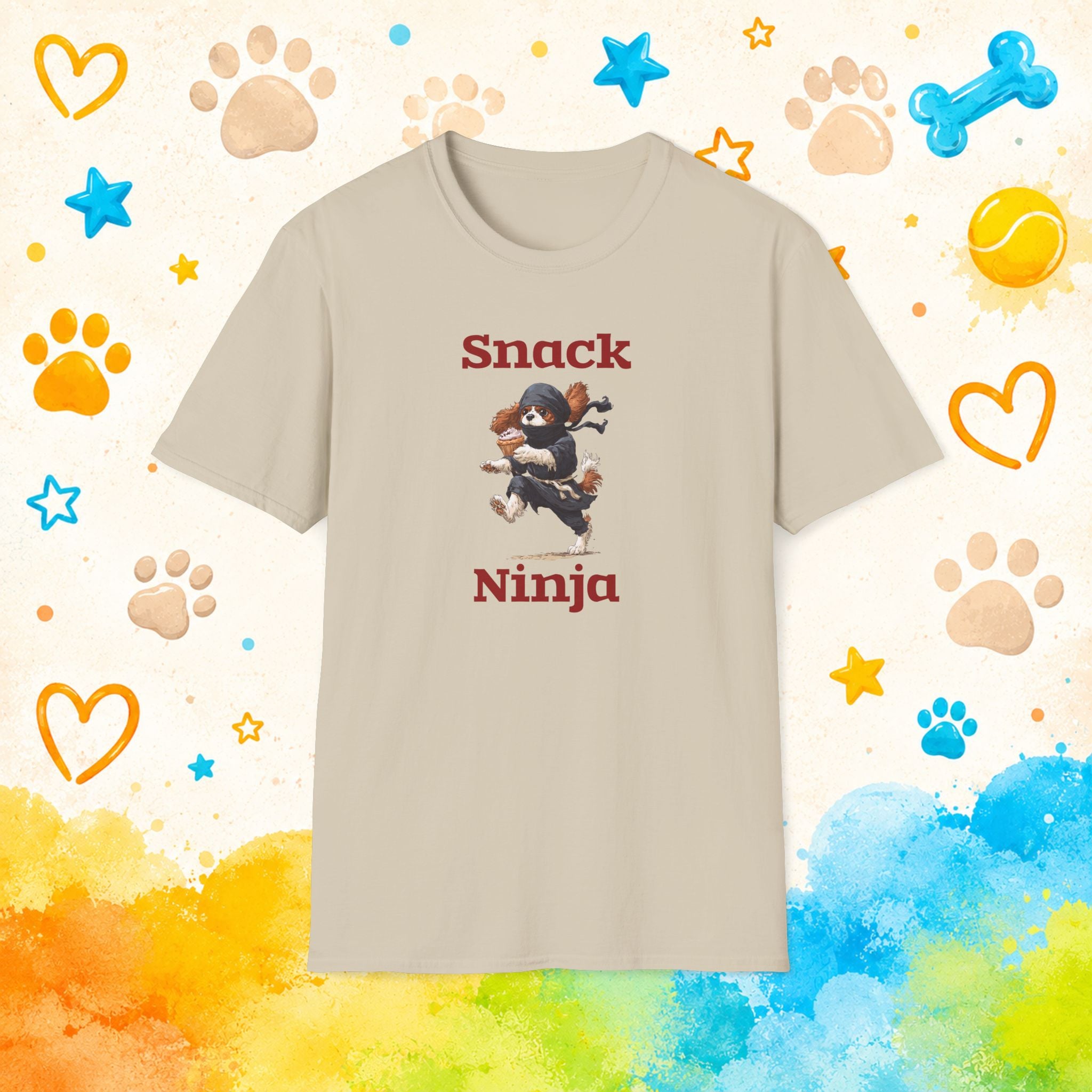 Snack Ninja Cavalier King Charles Spaniel Funny Dog T-Shirt
