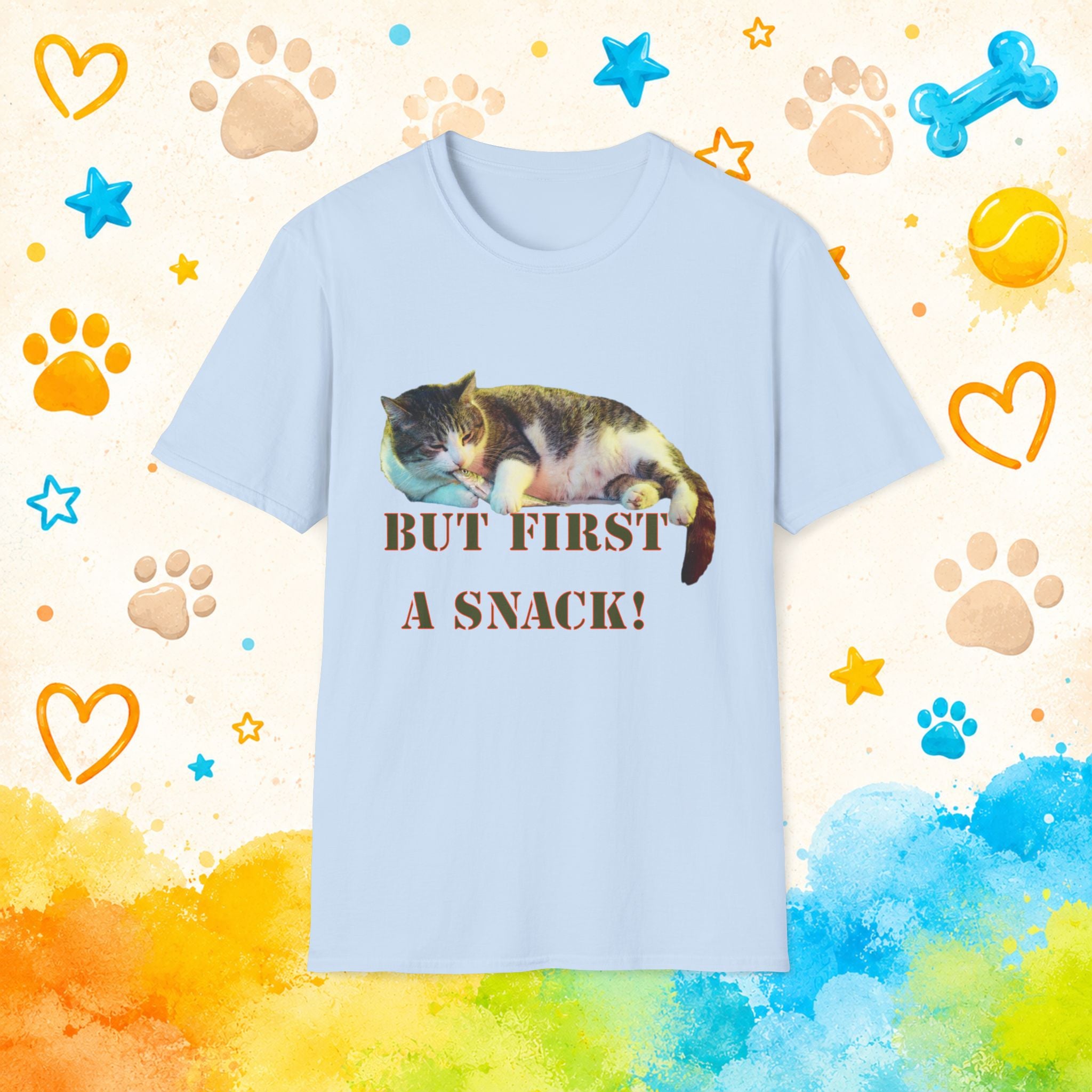 Cat "But First a Snack!" T-shirt