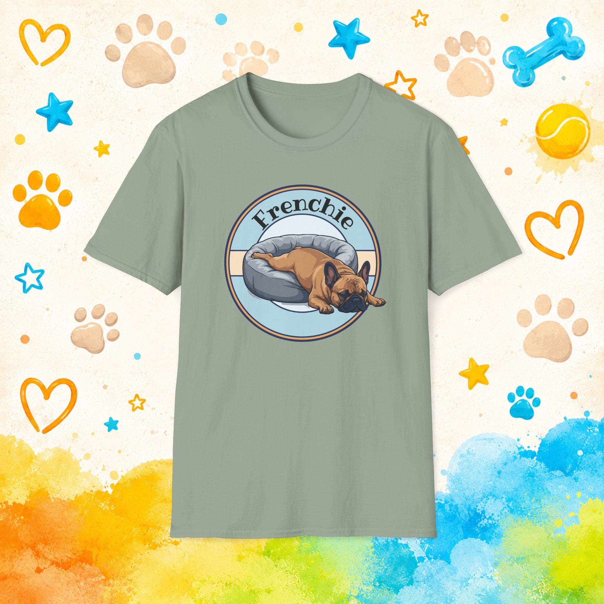Funny Sleeping French Bulldog T-Shirt | Cute Lazy Frenchie Dog Shirt | Cozy French Bulldog Lover Tee