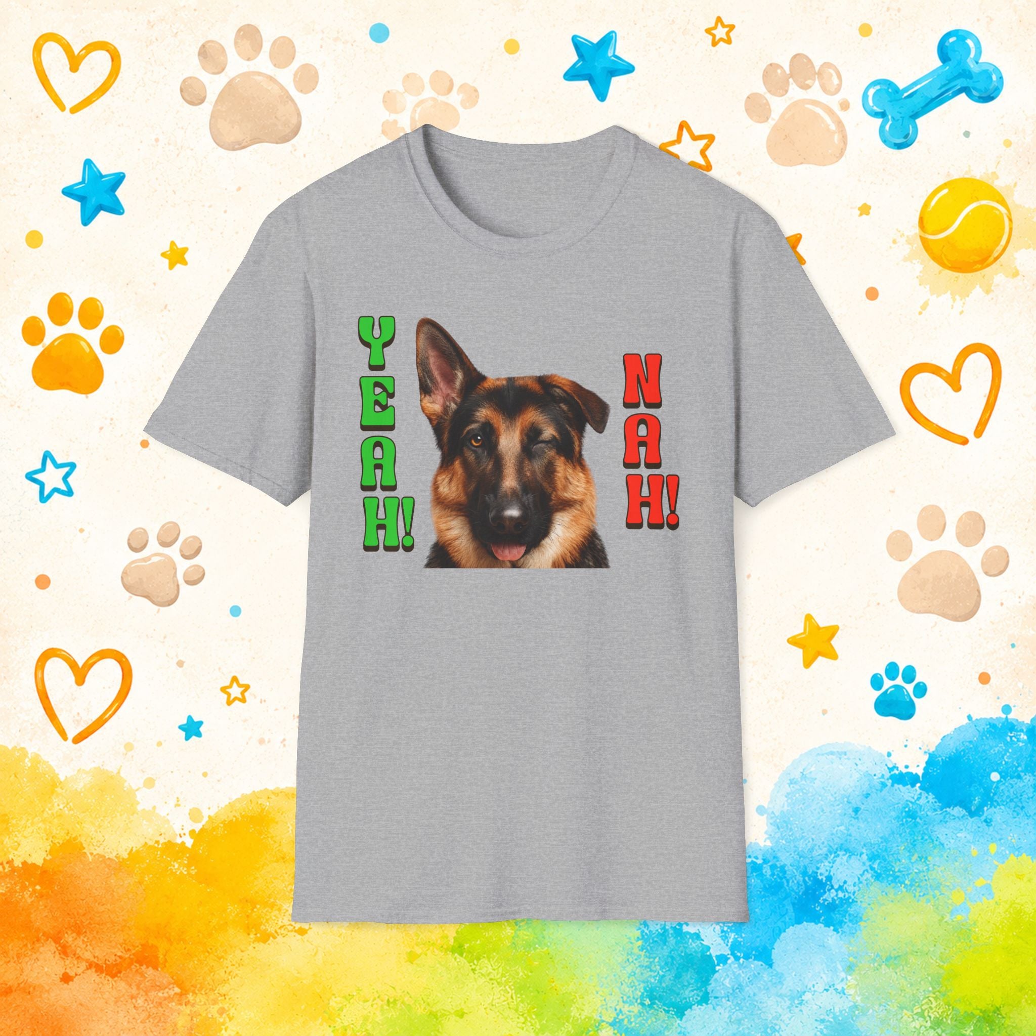 German Shepherd 'Yeah! Nah' Graphic T-Shirt