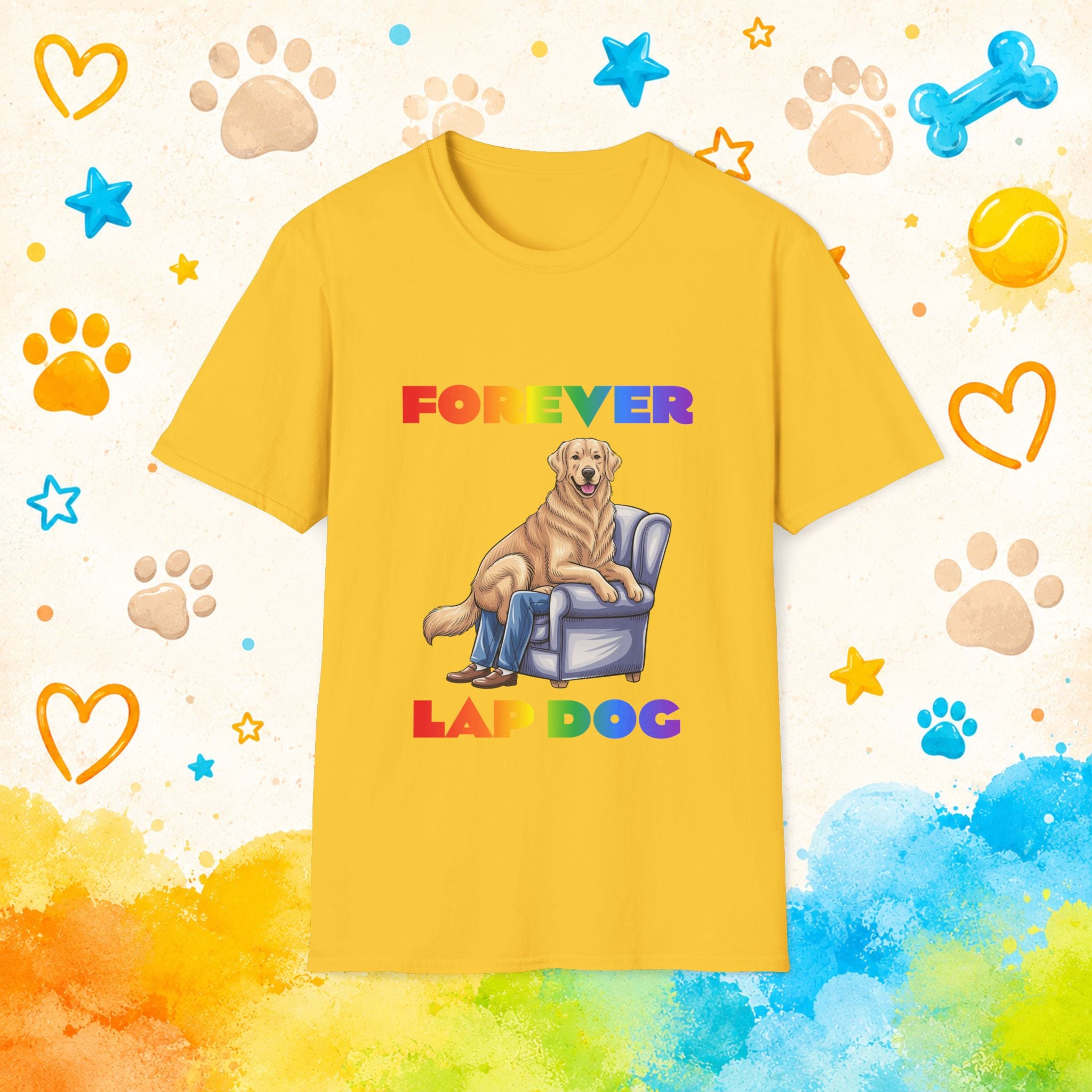 Golden Retriever "Forever Lap Dog" Funny T-Shirt