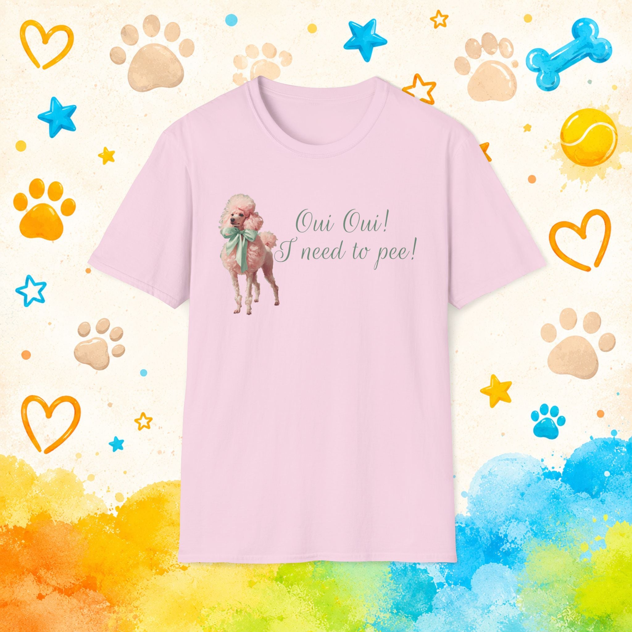 Poodle "Oui Oui! I Need to Pee!" Funny T-shirt