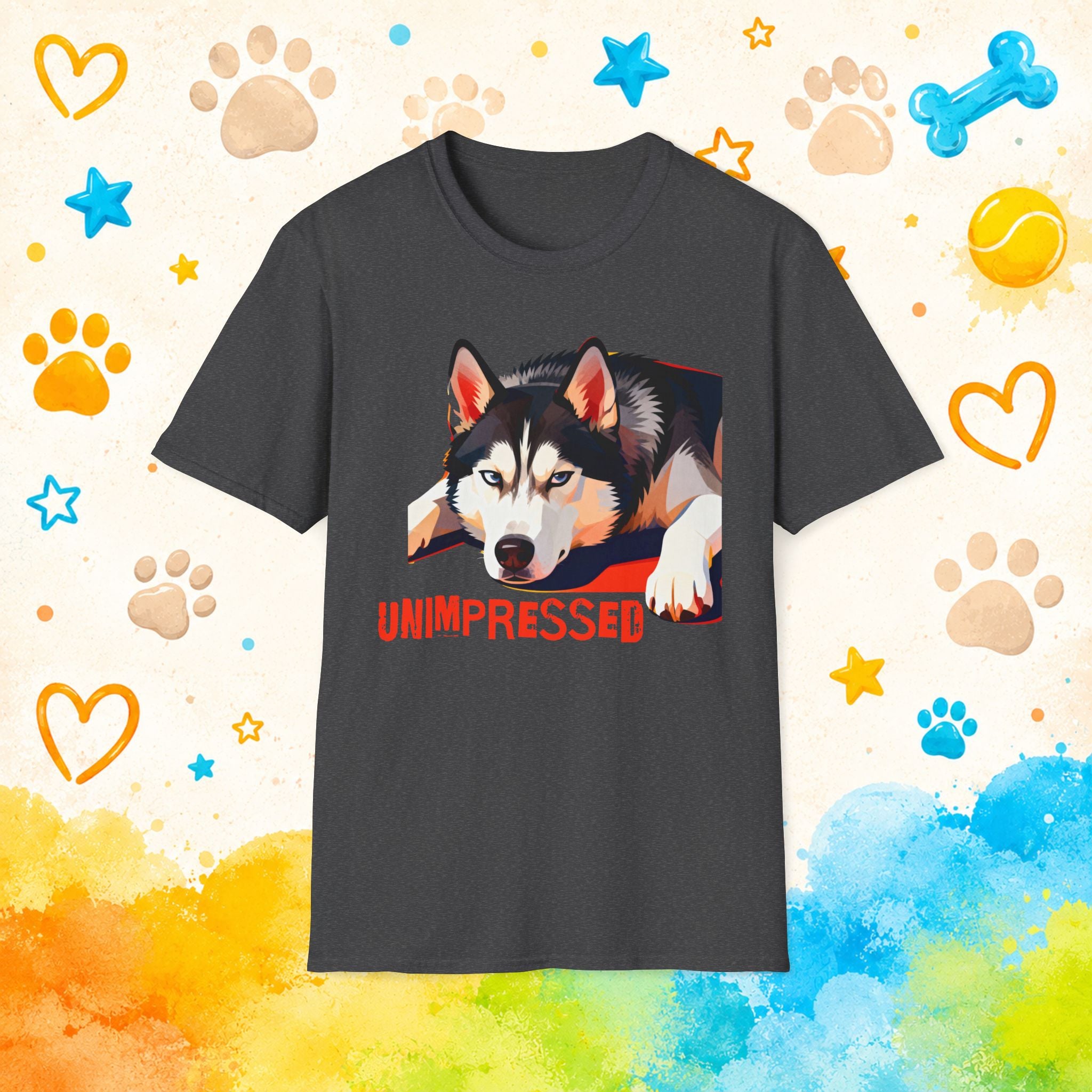 Unimpressed | Funny Siberian Husky T-Shirt | Judgmental Husky Graphic Tee for Dog Lovers