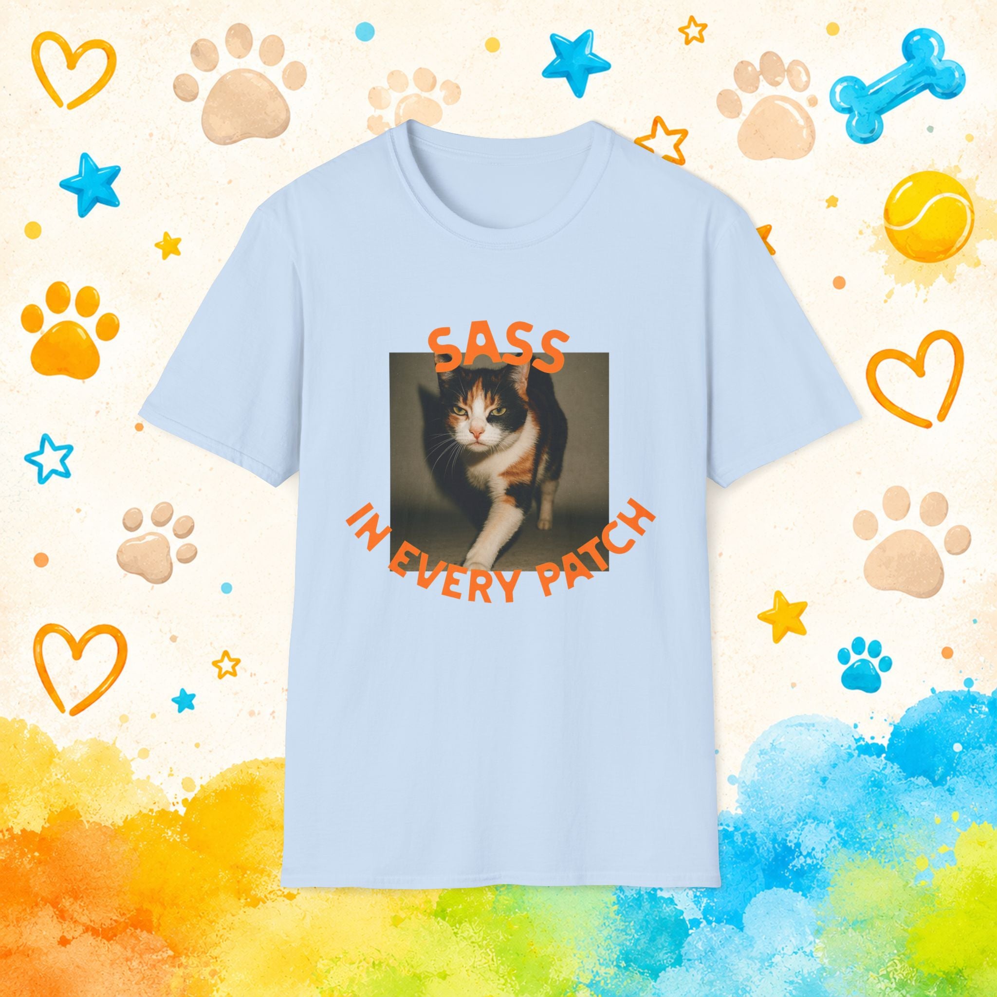 Cat "Sass in Every Patch" T-shirt