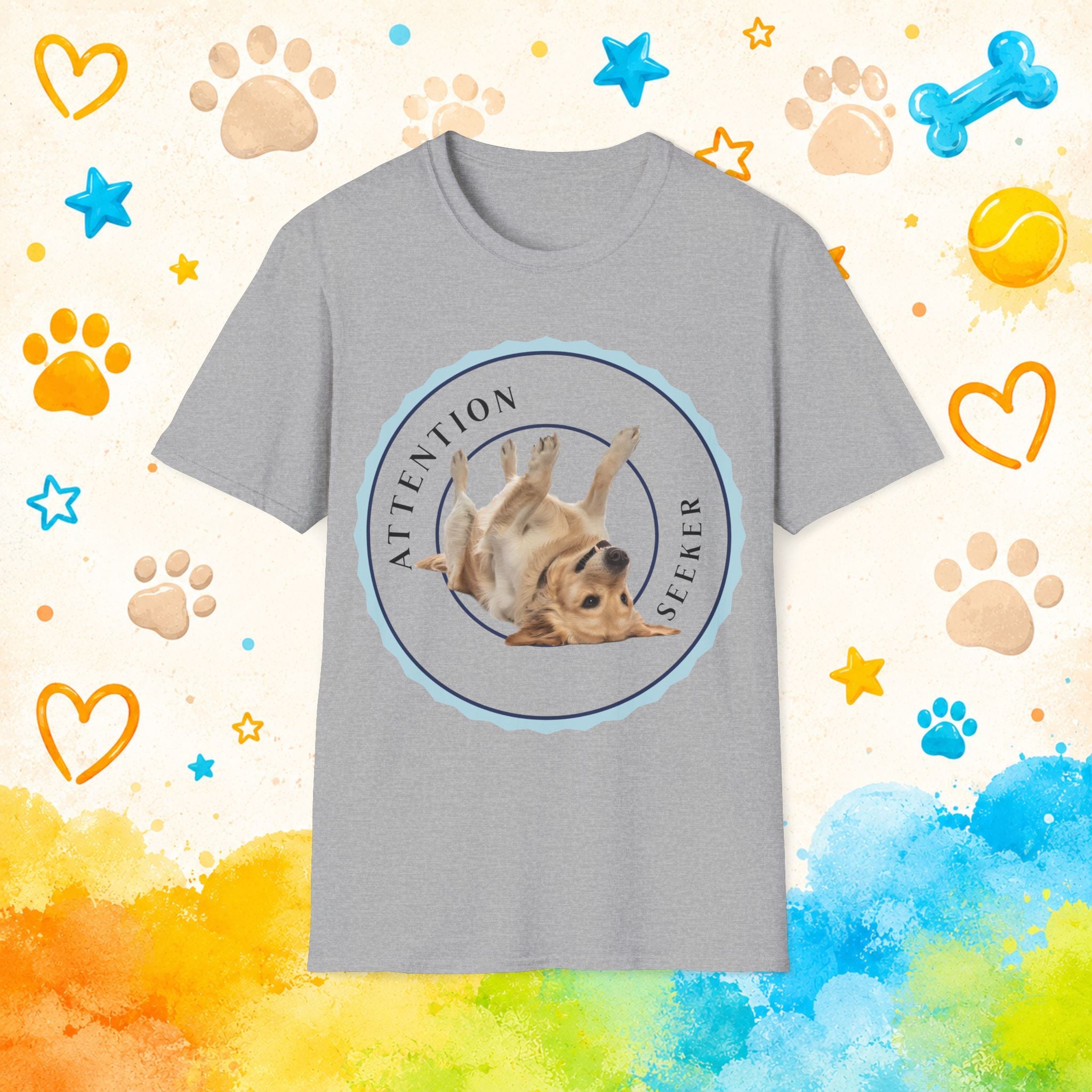 Golden Retriever "Attention Seeker" Honour Badge T-Shirt