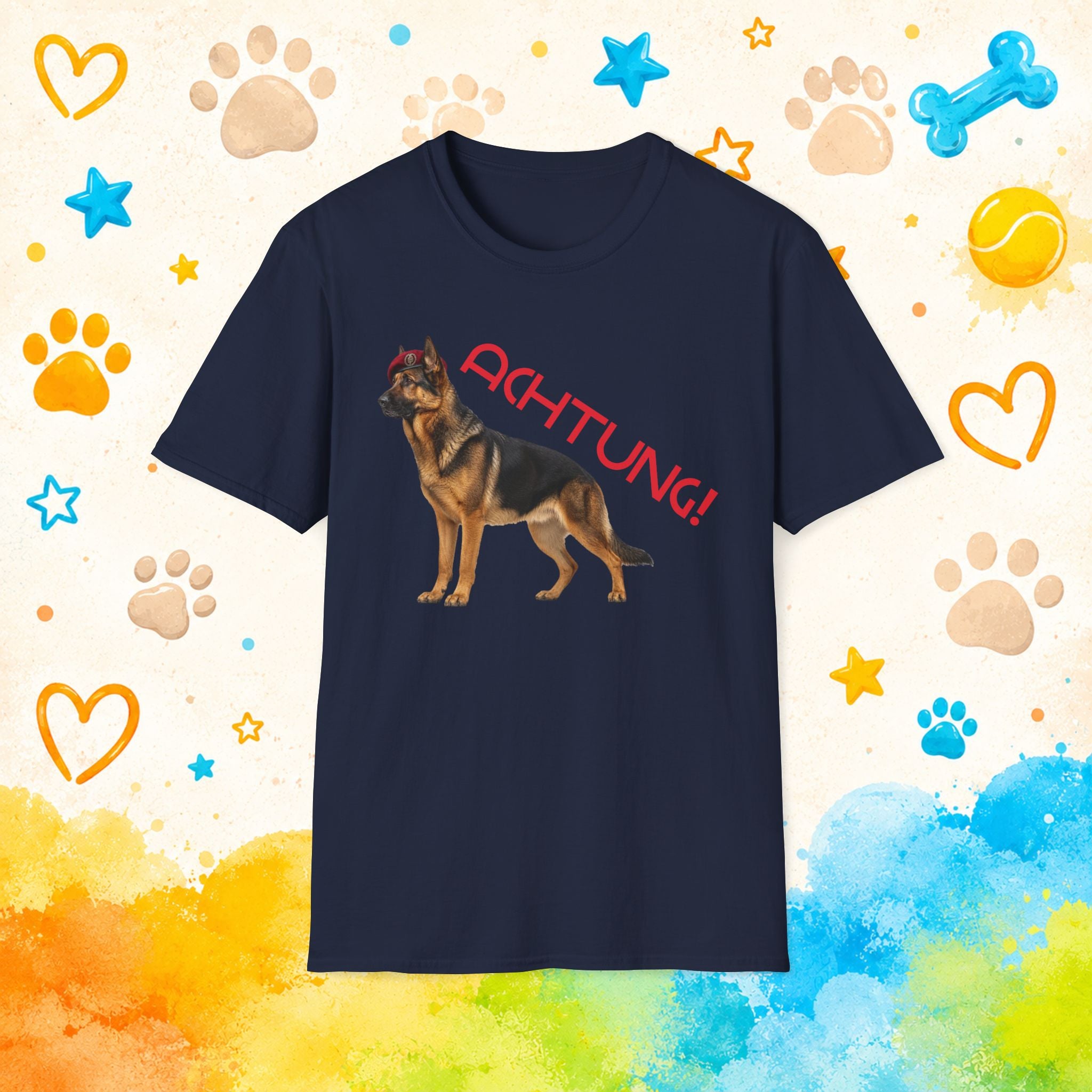German Shepherd Achtung! T-Shirt — Police K9 Guard Dog Tee