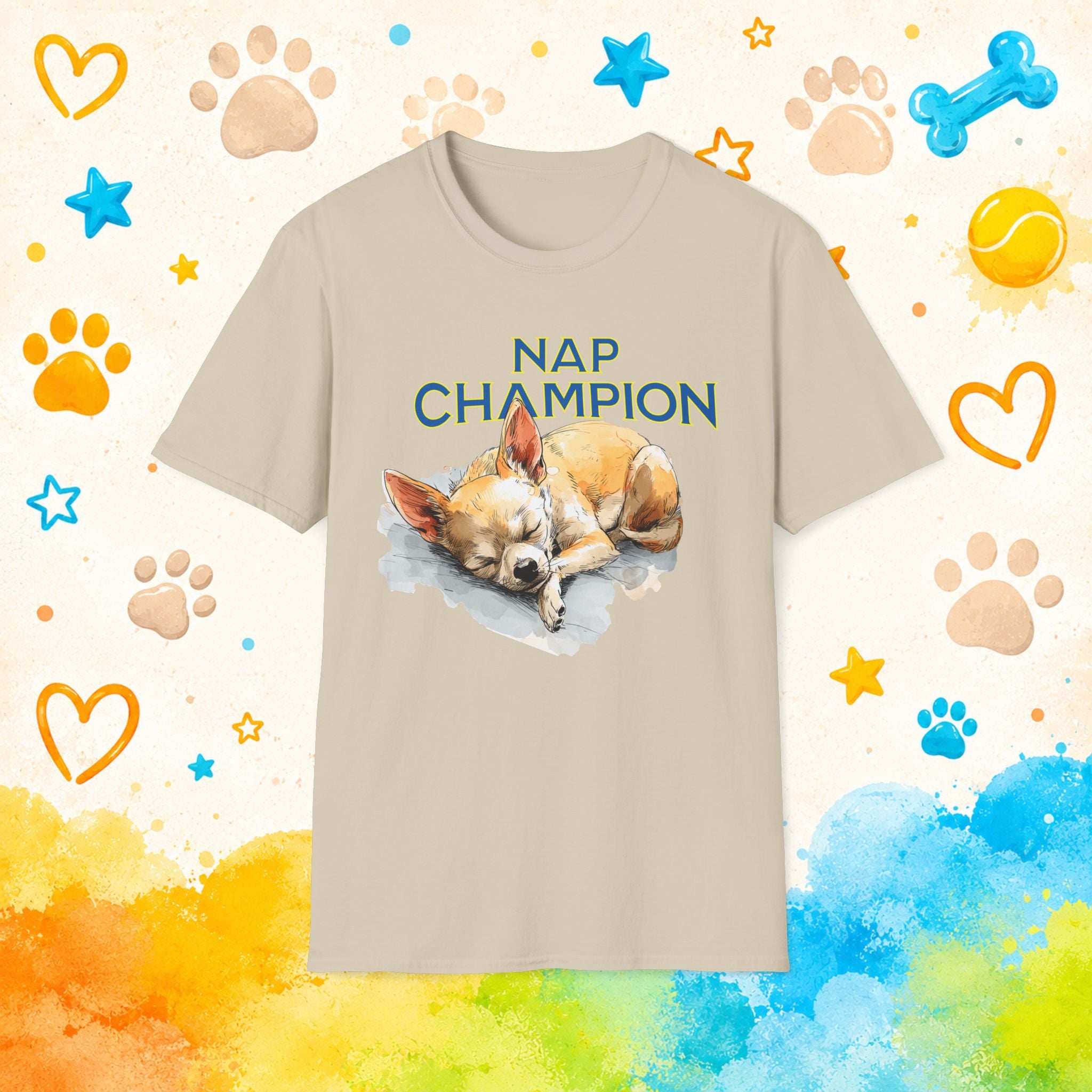 Nap Champion Funny Chihuahua T-Shirt – Sleepy Dog Lover Humor Tee