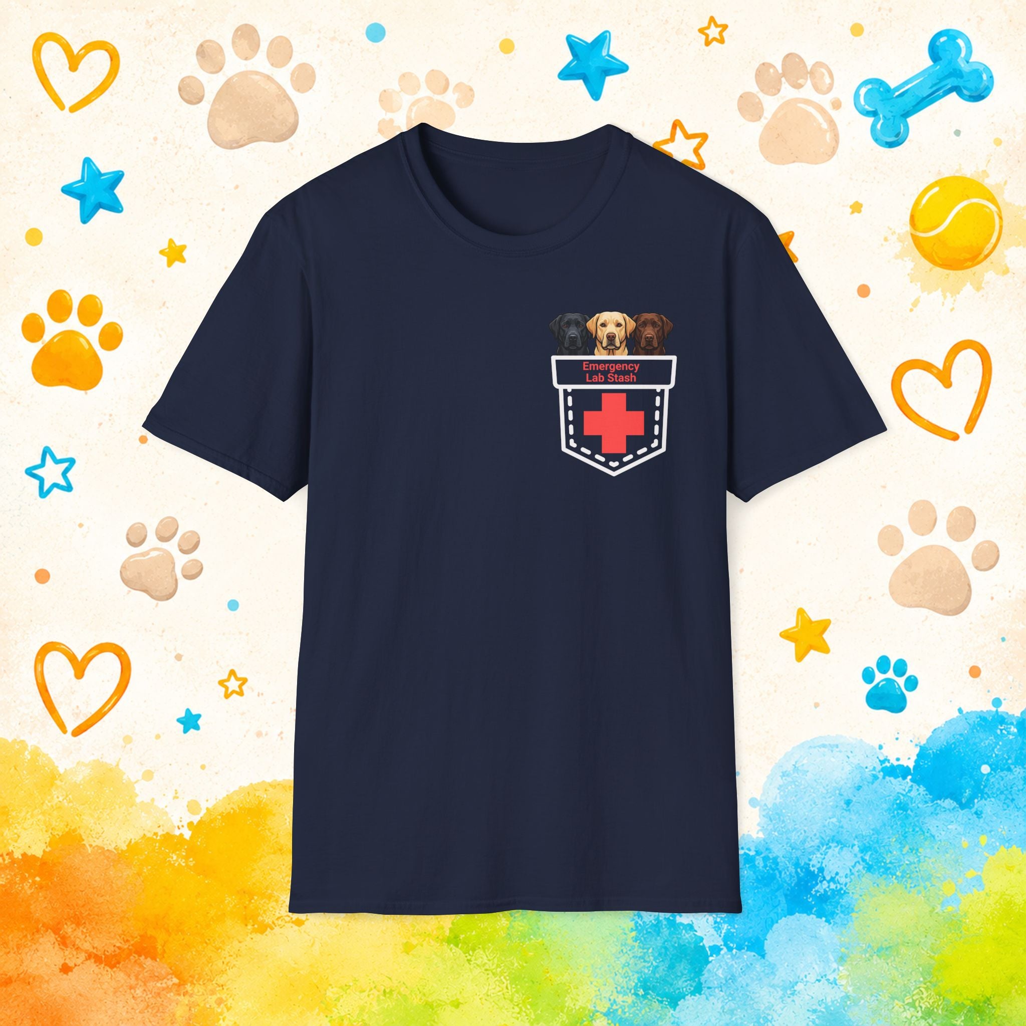 Emergency Lab Stash Funny Labrador Retriever T-Shirt – Pocket Labs Dog Lover Tee