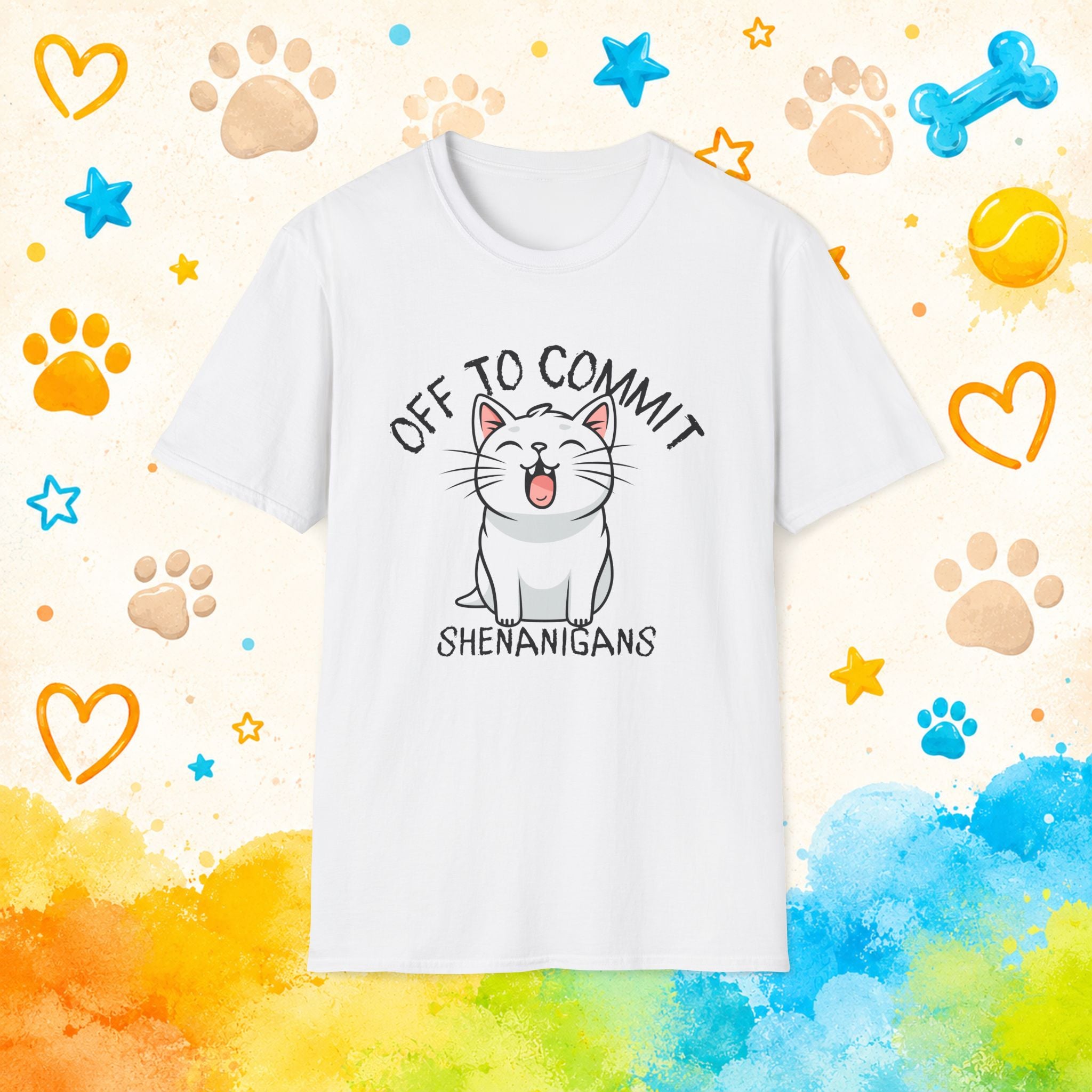 Off to Commit Shenanigans Cat T-Shirt