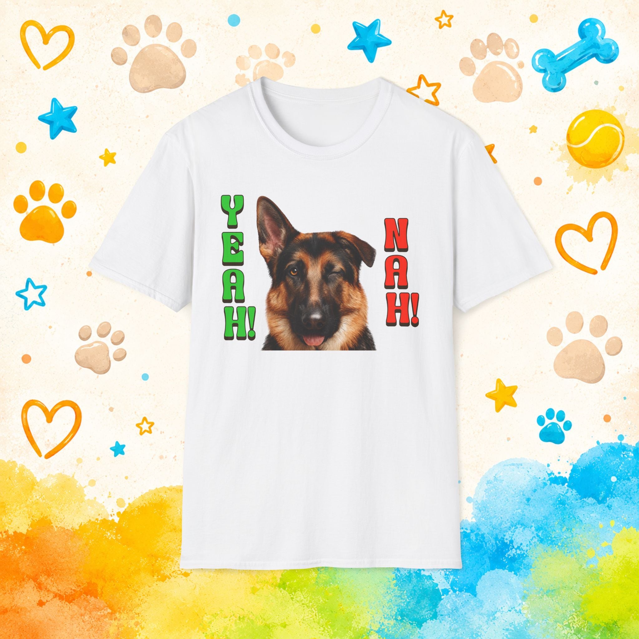 German Shepherd 'Yeah! Nah' Graphic T-Shirt