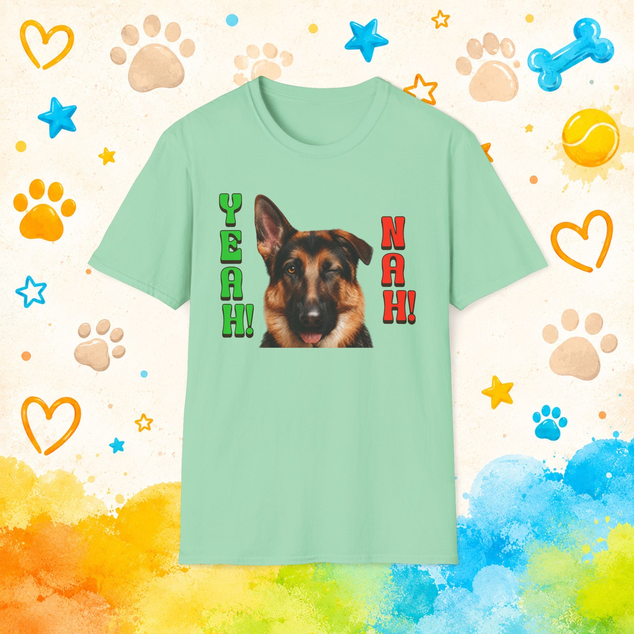 German Shepherd 'Yeah! Nah' Graphic T-Shirt