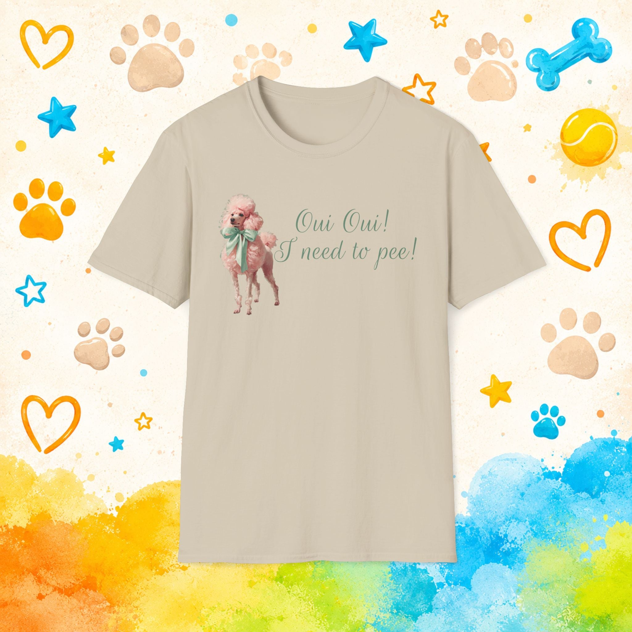 Poodle "Oui Oui! I Need to Pee!" Funny T-shirt