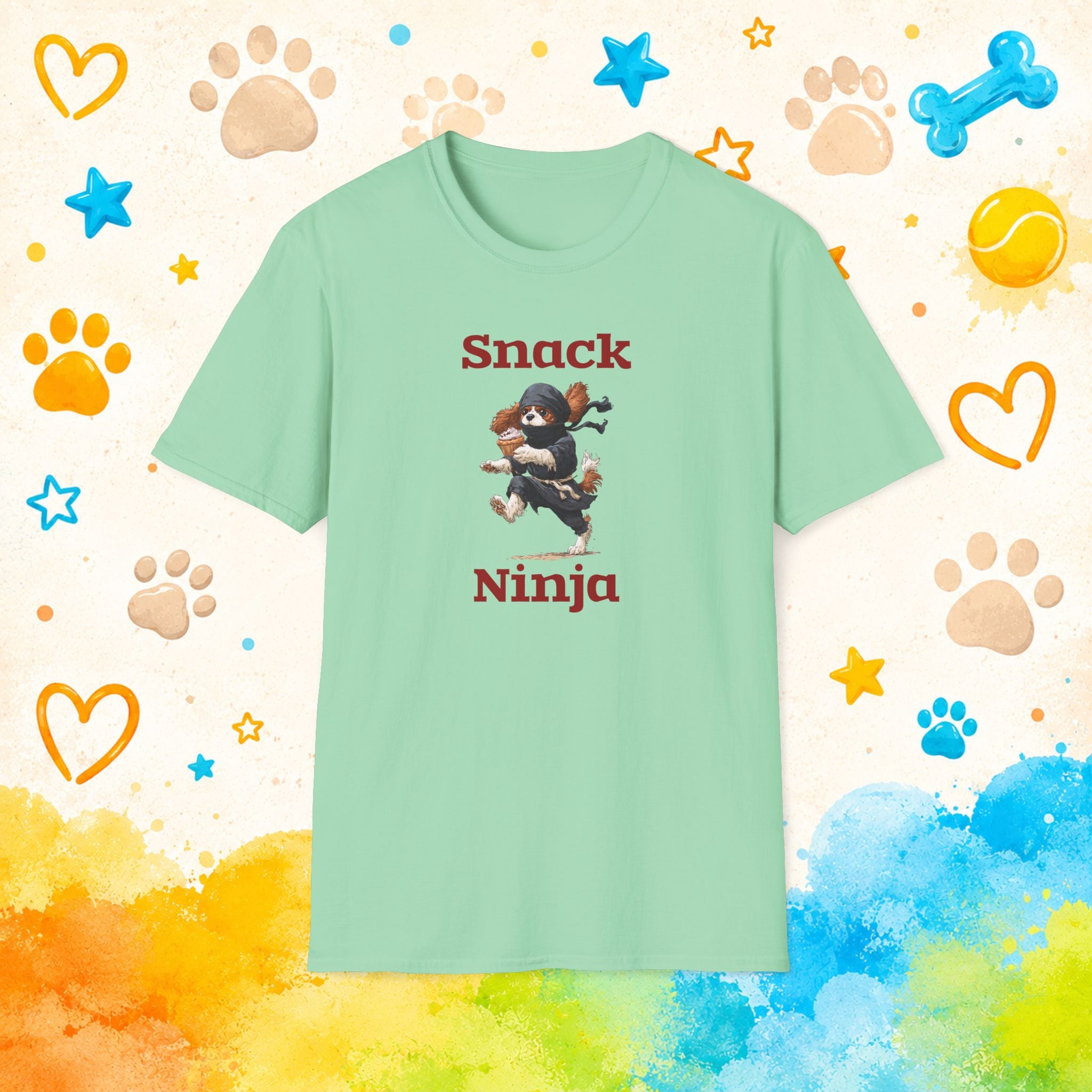 Snack Ninja Cavalier King Charles Spaniel Funny Dog T-Shirt