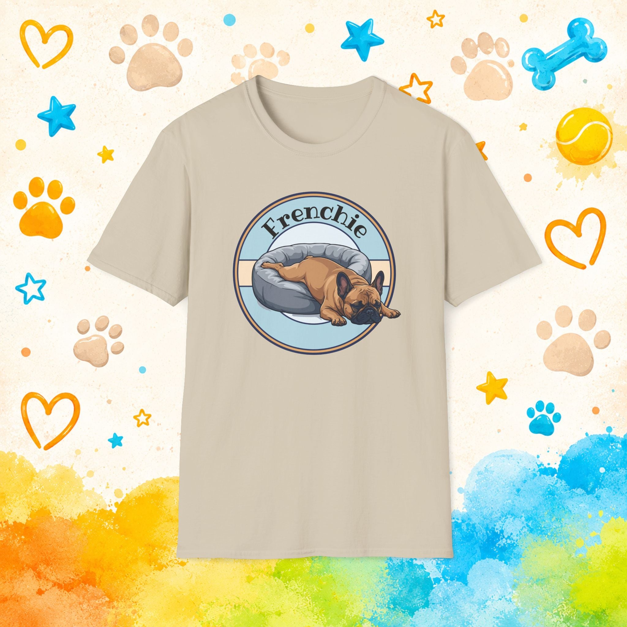 Funny Sleeping French Bulldog T-Shirt | Cute Lazy Frenchie Dog Shirt | Cozy French Bulldog Lover Tee