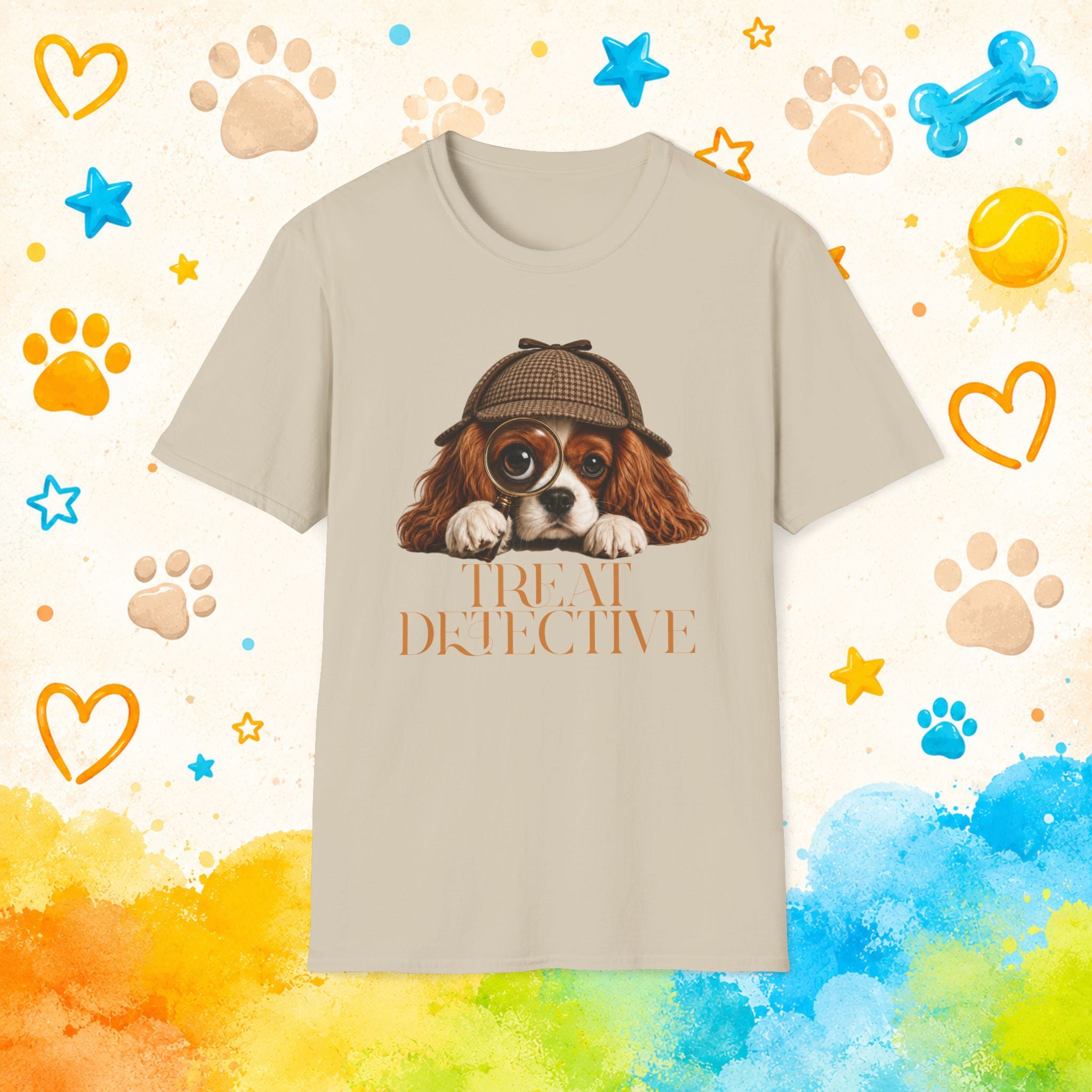 Treat Detective Funny Cavalier King Charles Spaniel T-Shirt – Sherlock Dog Humor Tee