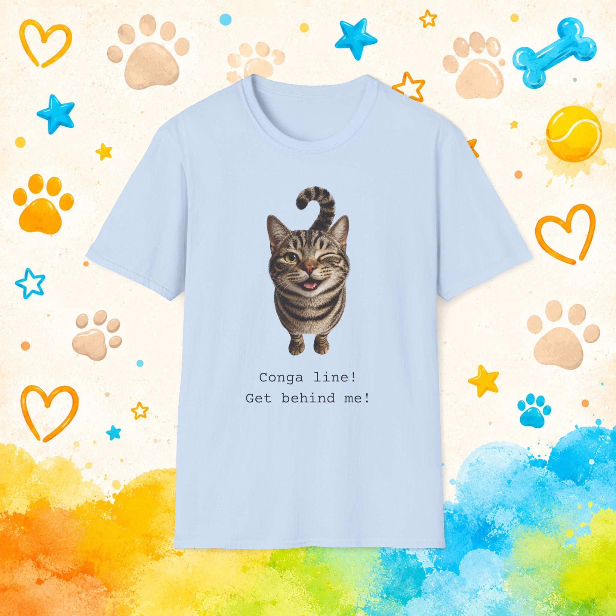 Cat Conga Line Funny T-shirt