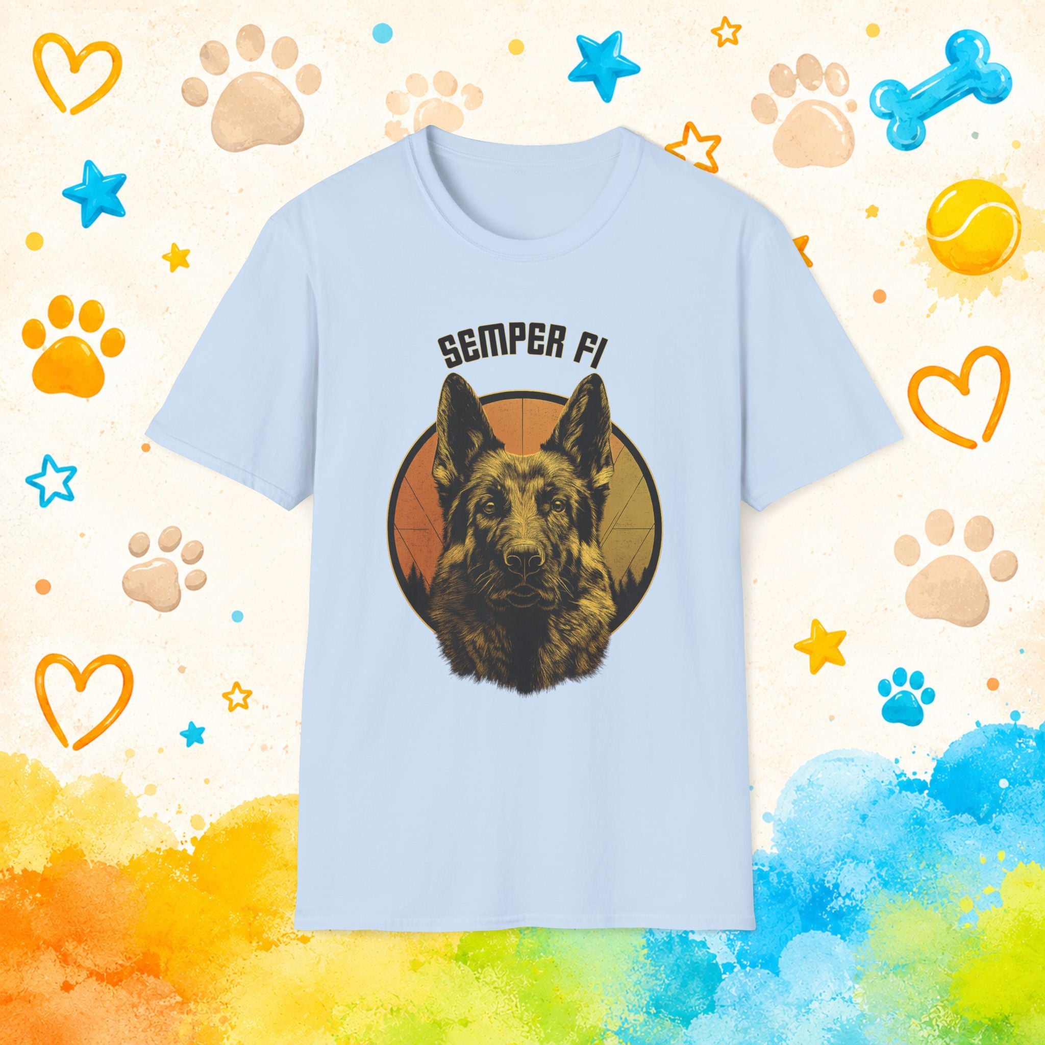 German Shepherd Semper Fi T-Shirt — Military K9 Tribute Tee