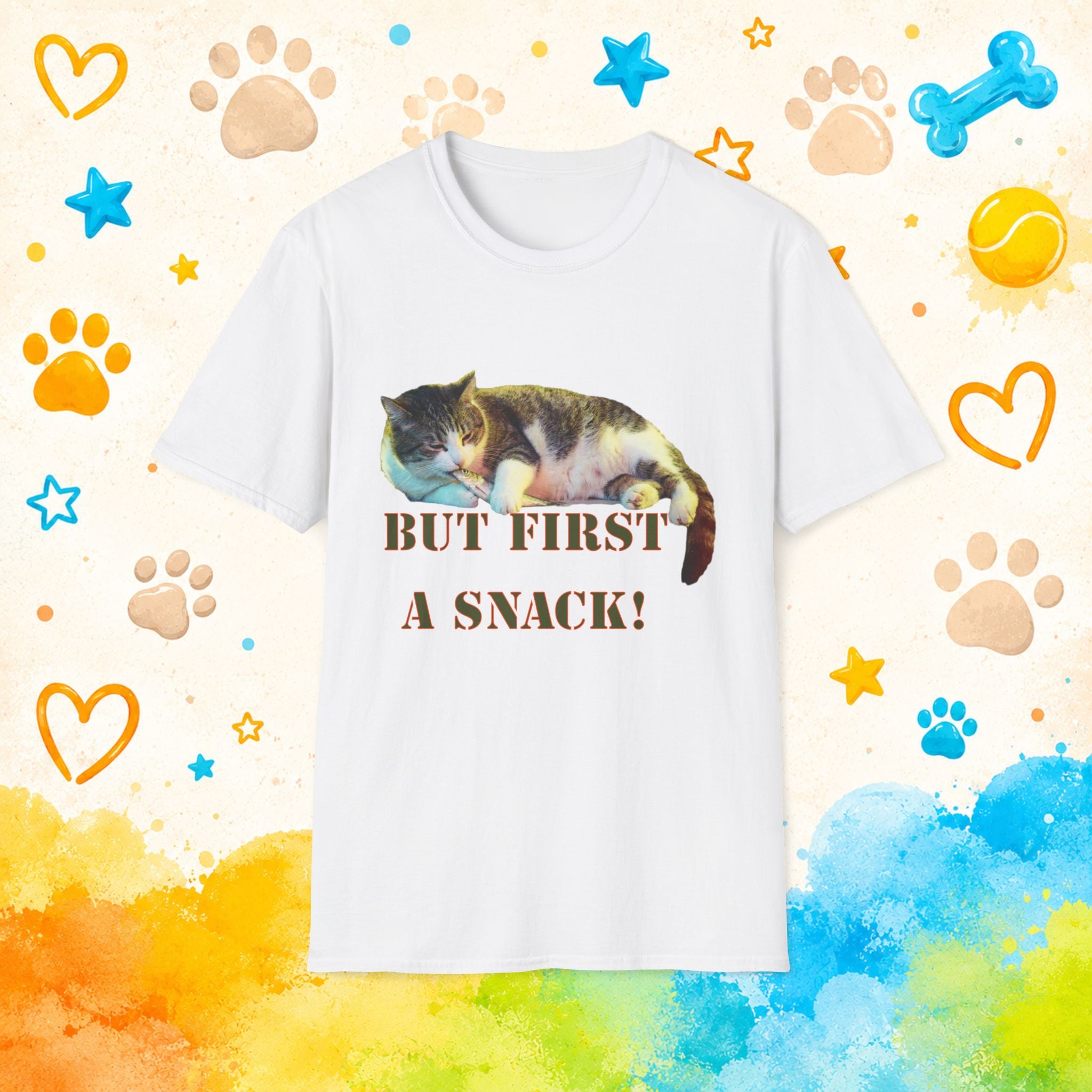 Cat "But First a Snack!" T-shirt