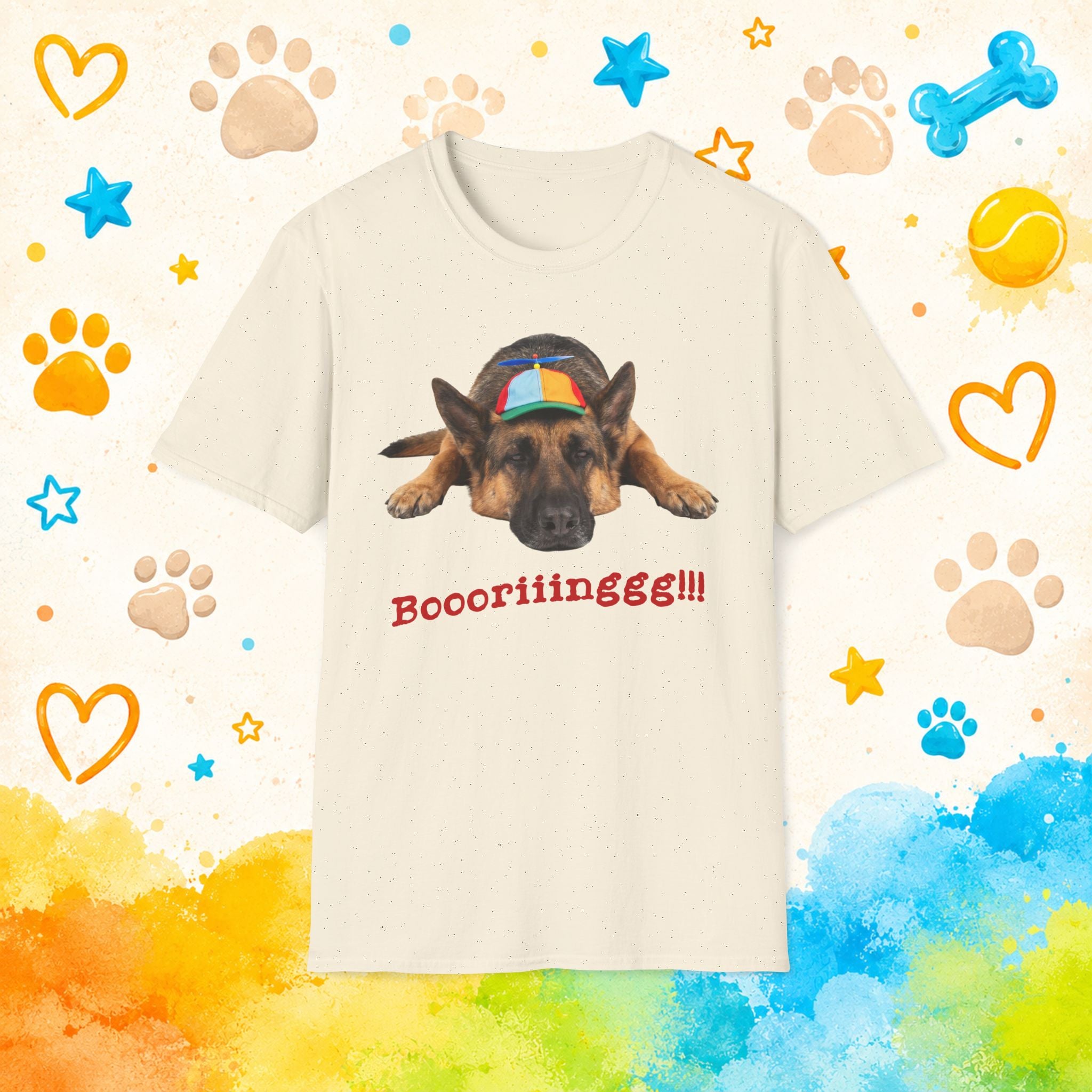 German Shepherd "Boooriinngg" T-Shirt